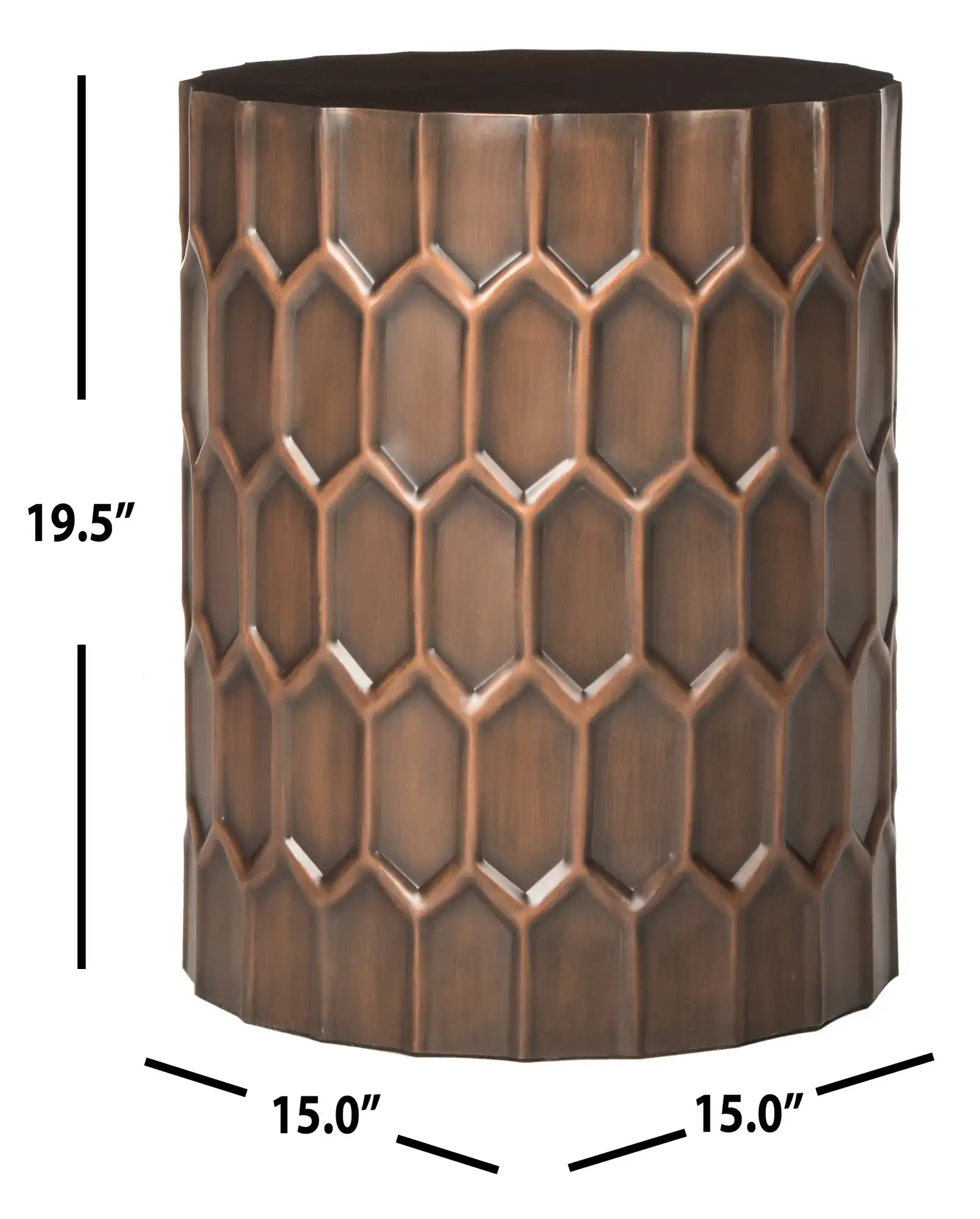 Corey Side Tables in Antique Copper, detail view