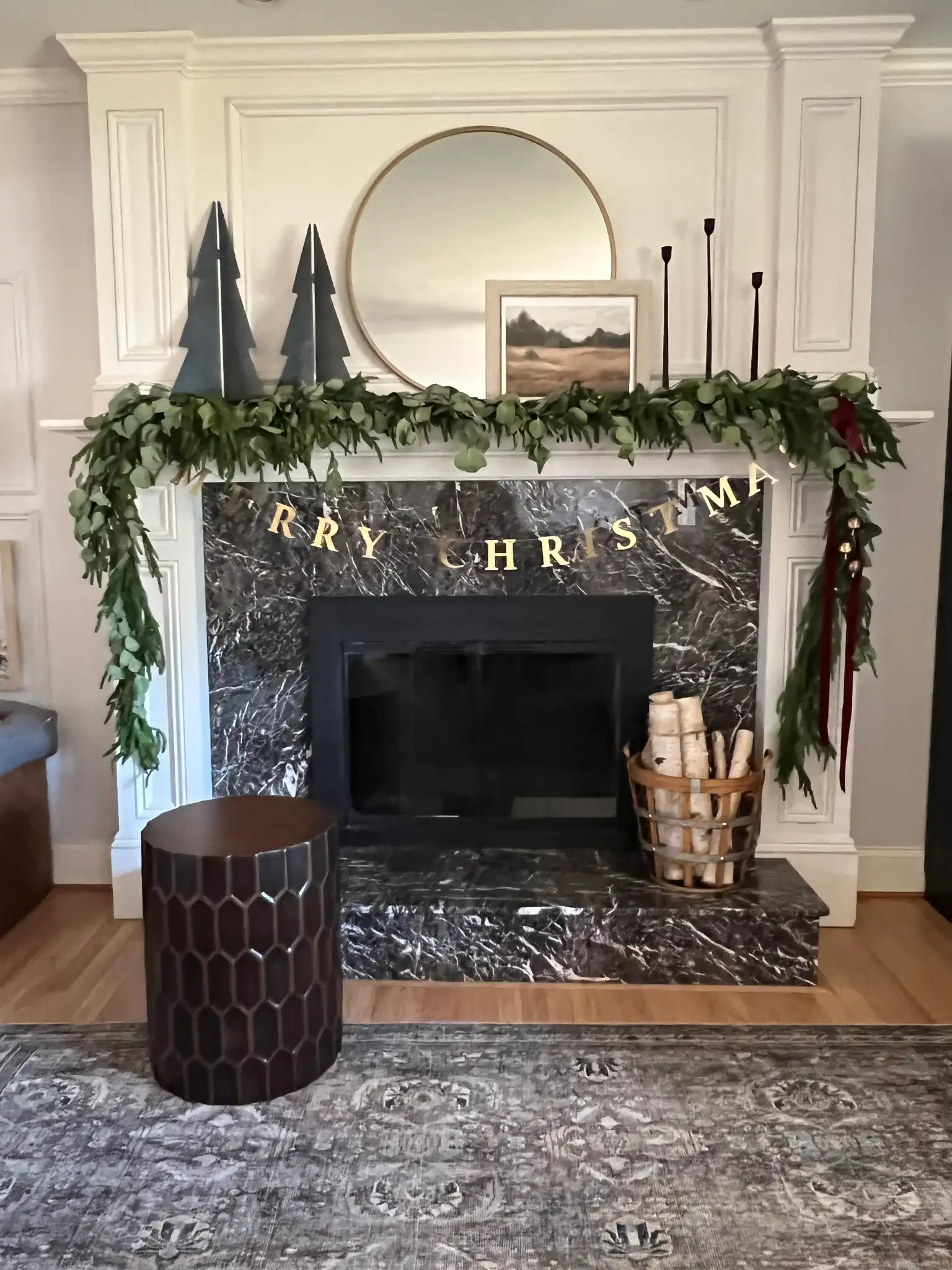 Corey Side Tables in Antique Copper in a styled room