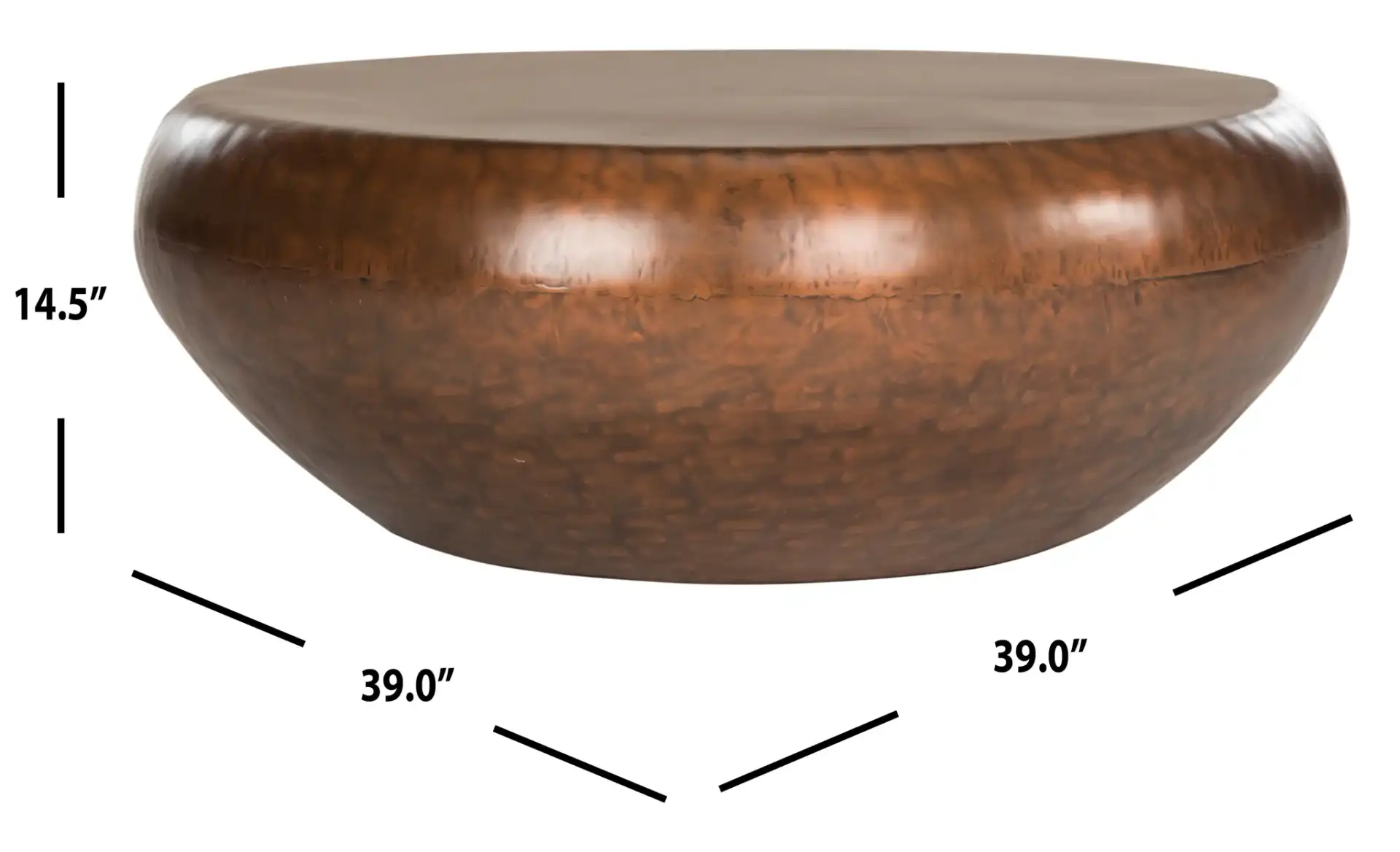 Patience Coffee Table in Copper, detail view