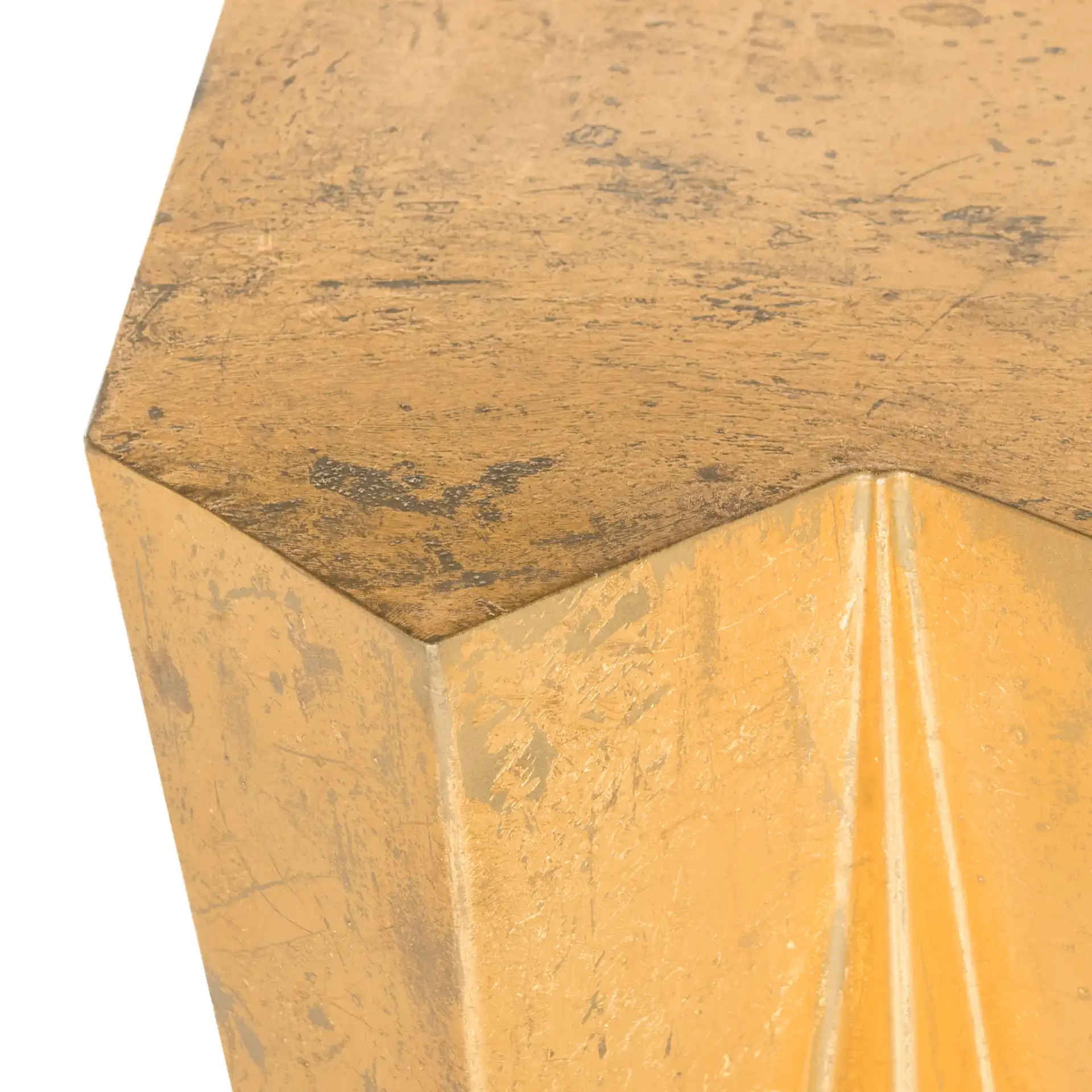 Gisela Hex Console in Gold in a styled room