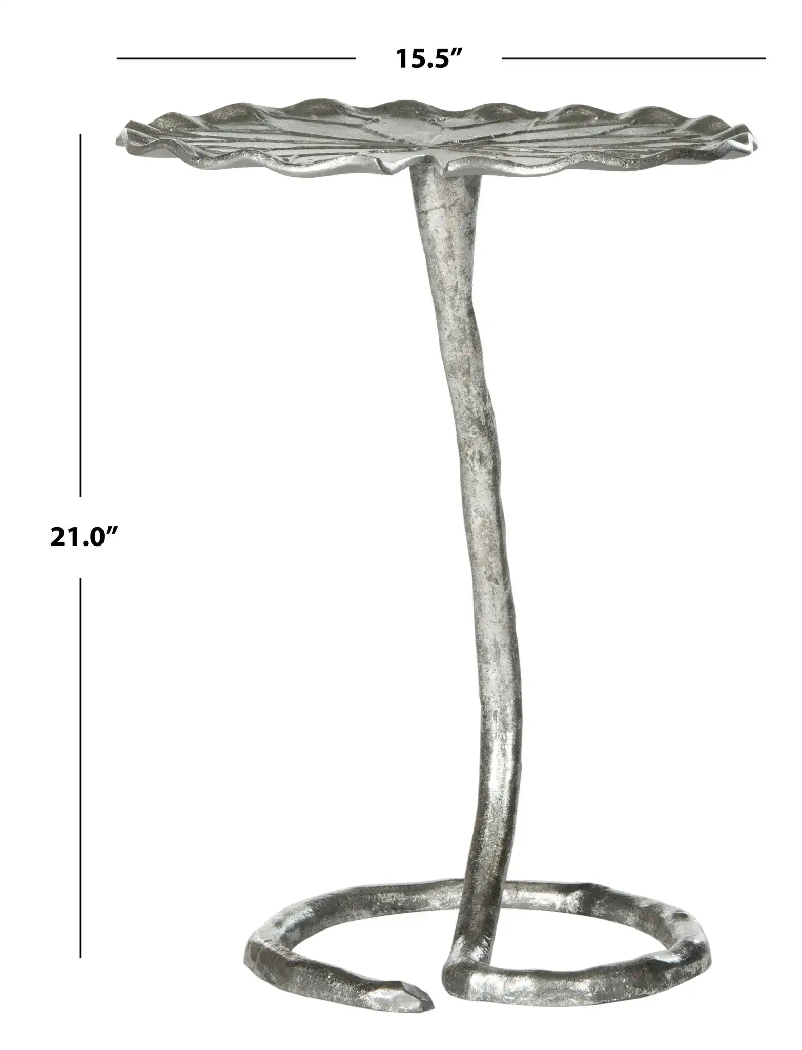 Justina Side Table in Gold, detail view