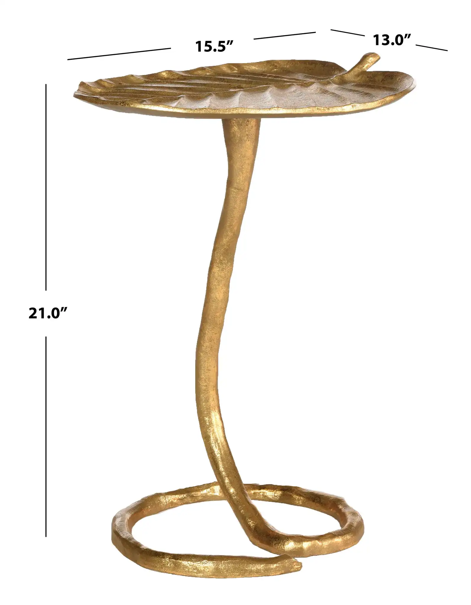 Minna Side Table in Gold, detail view