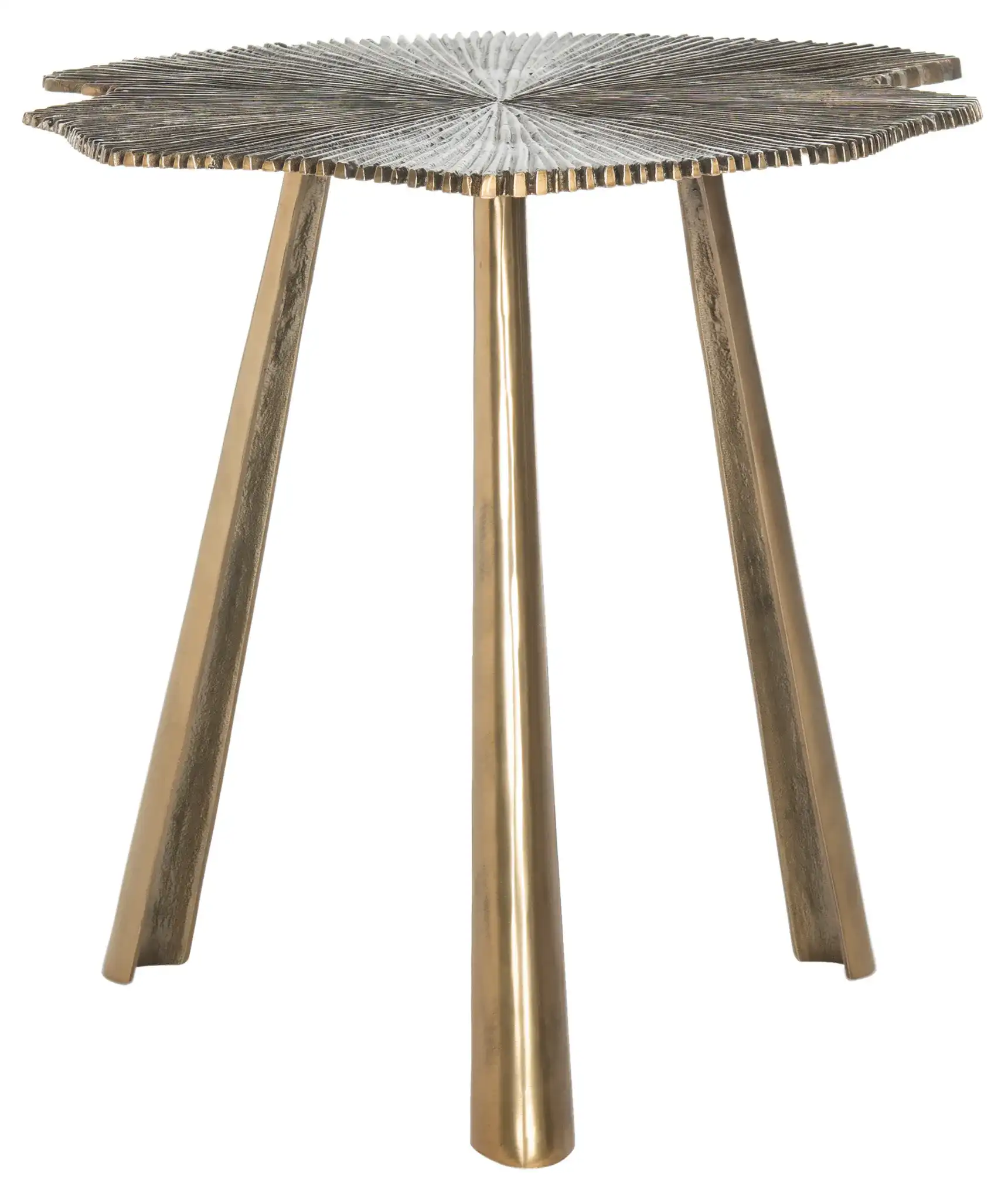 Portia Leaf Side Table in Brass