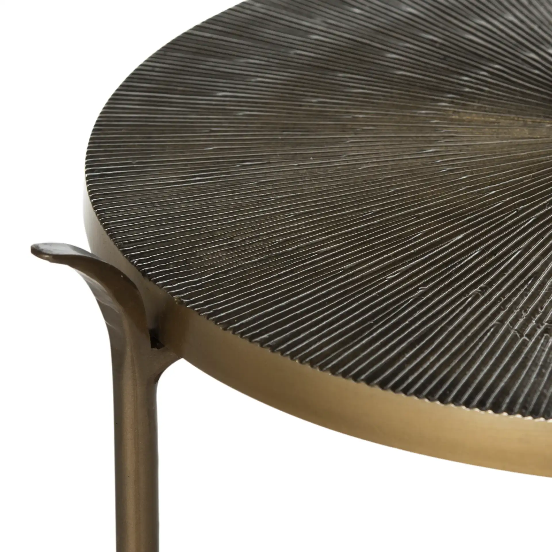 Elda Side Table in Brass in a styled room