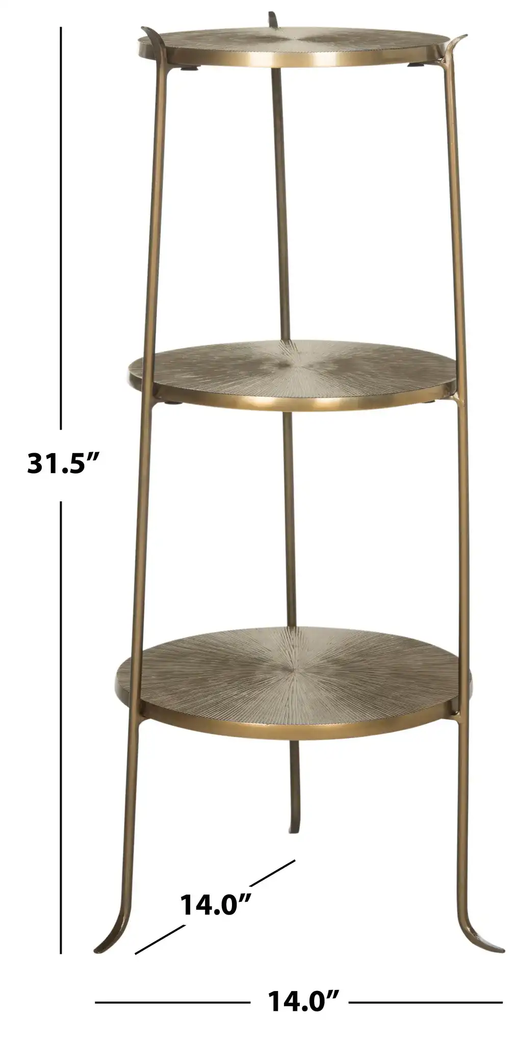 Elda Side Table in Brass, detail view