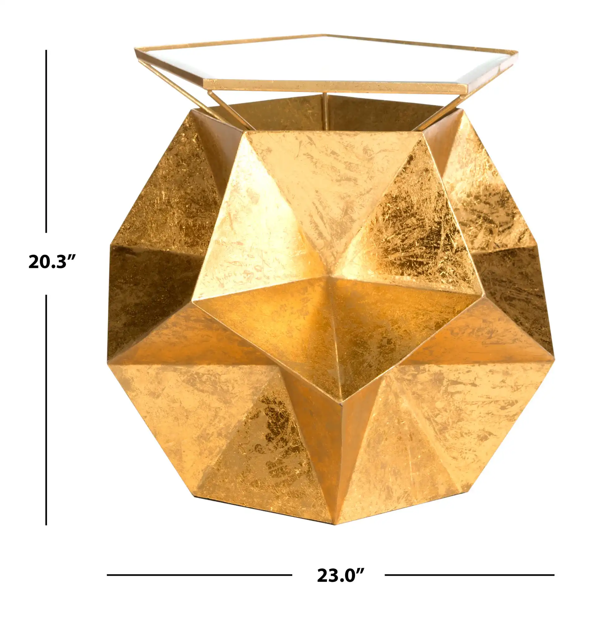 Iona Side Table in Gold, detail view