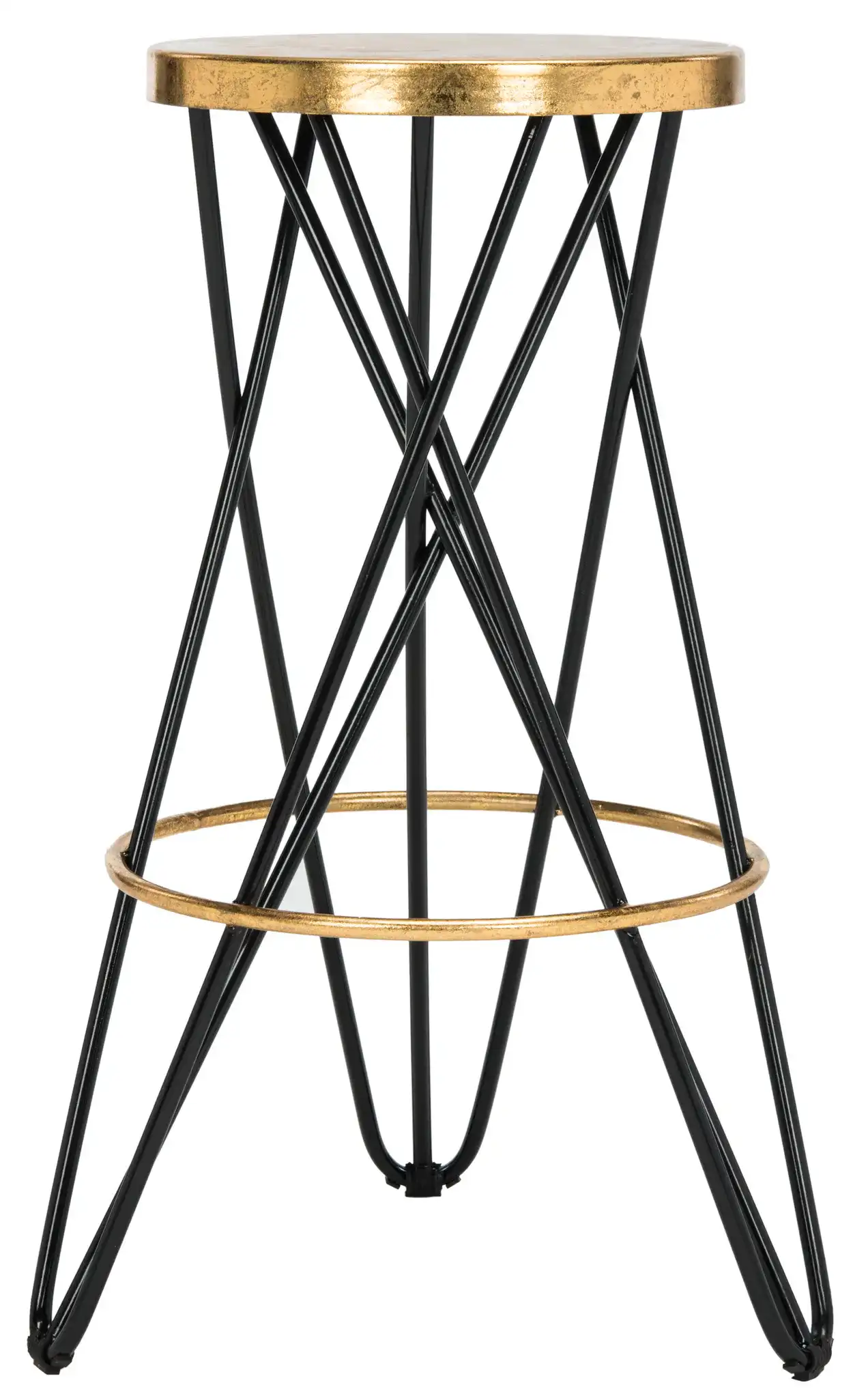 Lorna Gold Leaf Barstool in Beige / Gold