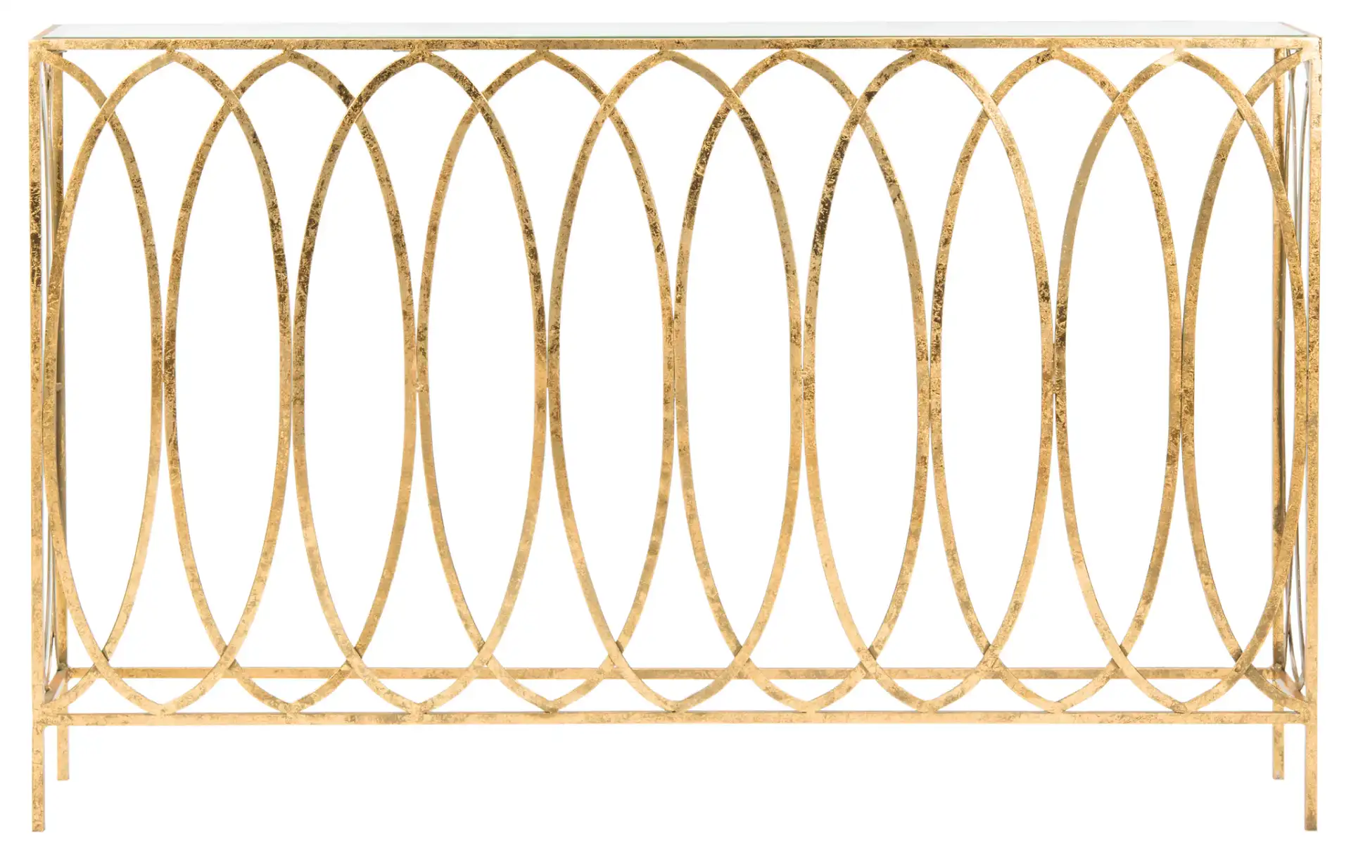 Carina Oval Ringed Console Tab in Gold Foil / Clear