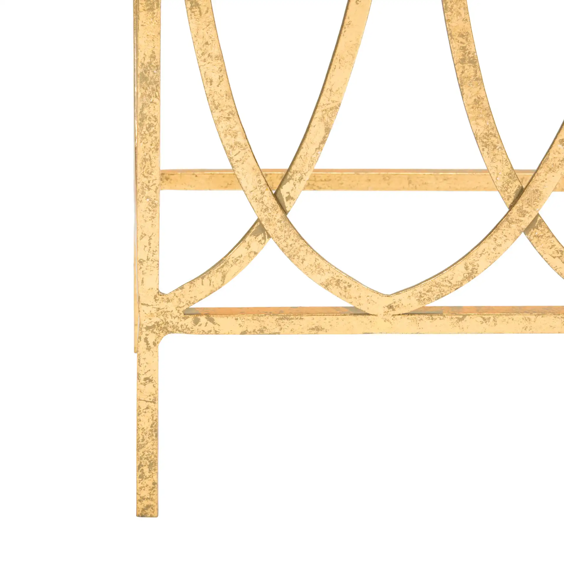 Carina Oval Ringed Console Tab in Gold Foil / Clear, detail view