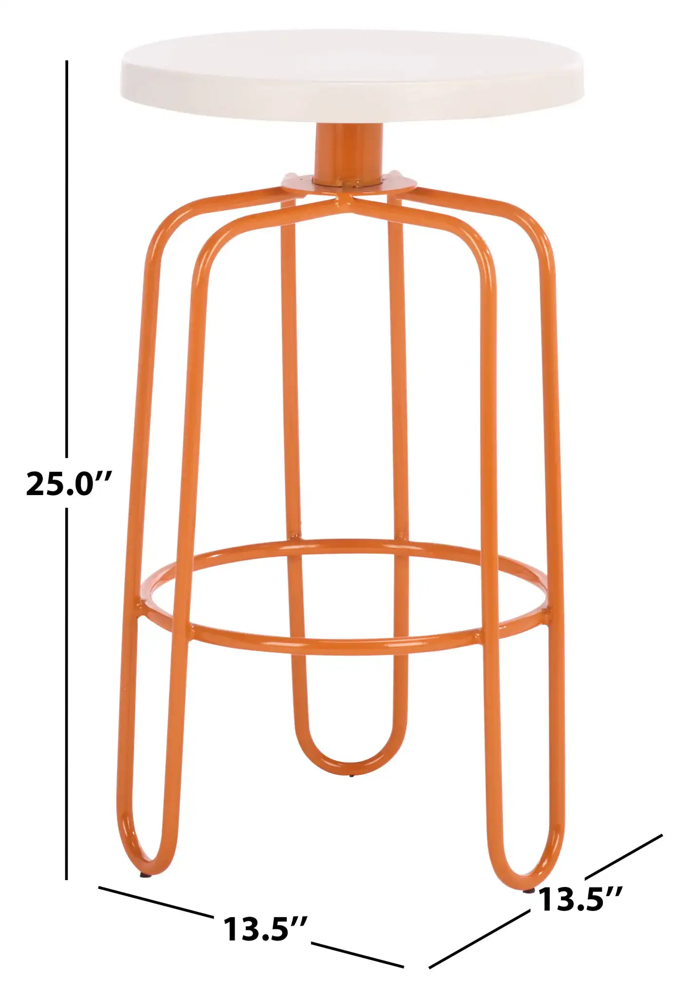 Osamu Counter Stool in Cream / Orange, detail view