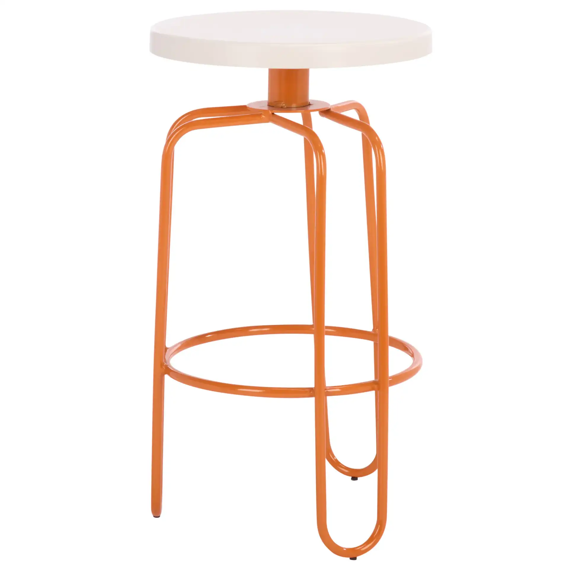 Osamu Counter Stool in Cream / Orange, detail view