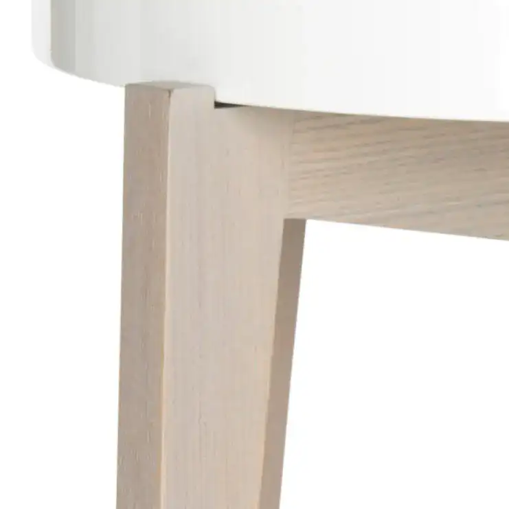 Ben End Table in White / Brown, detail view