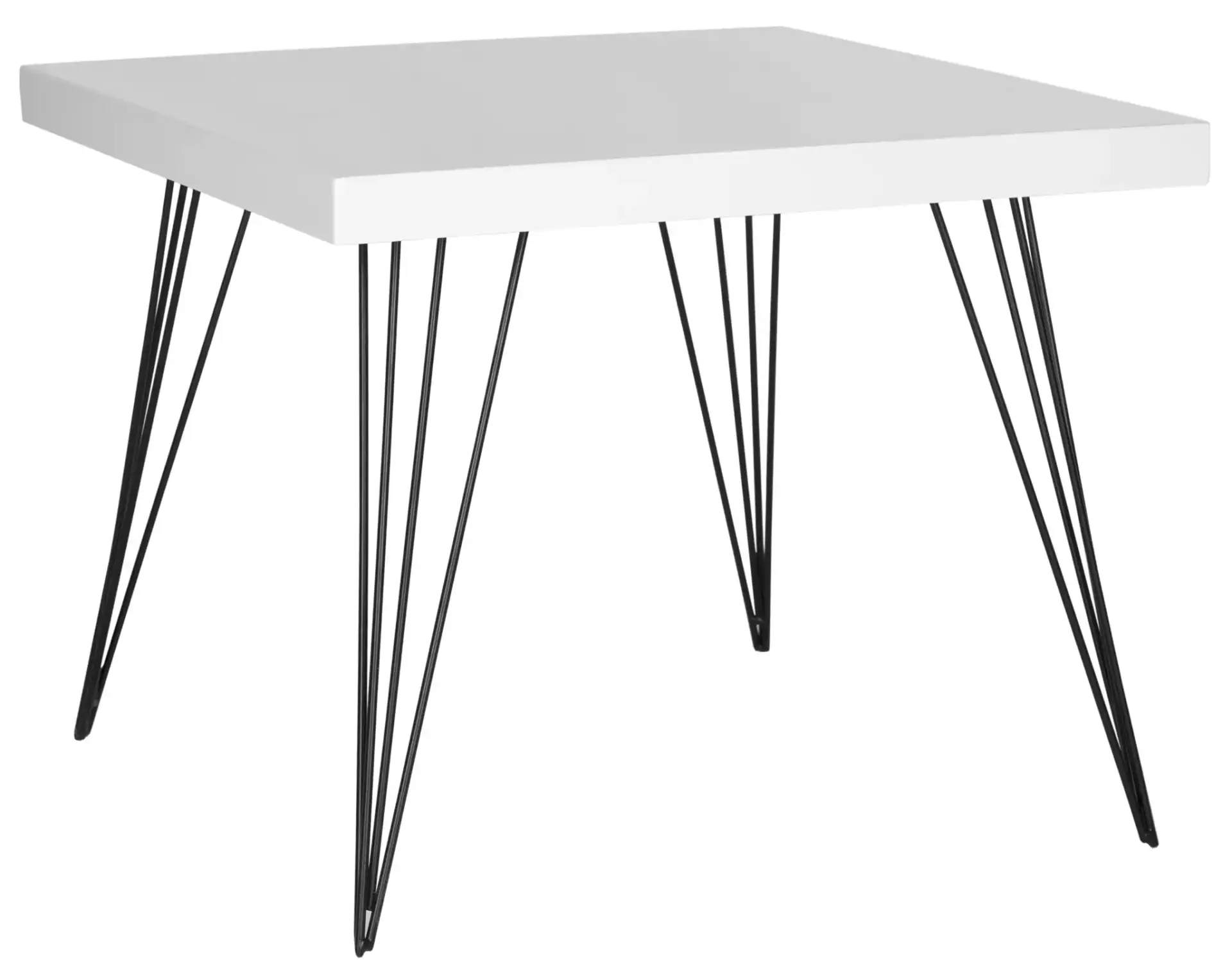 Wolcott End Table in White / Black, detail view