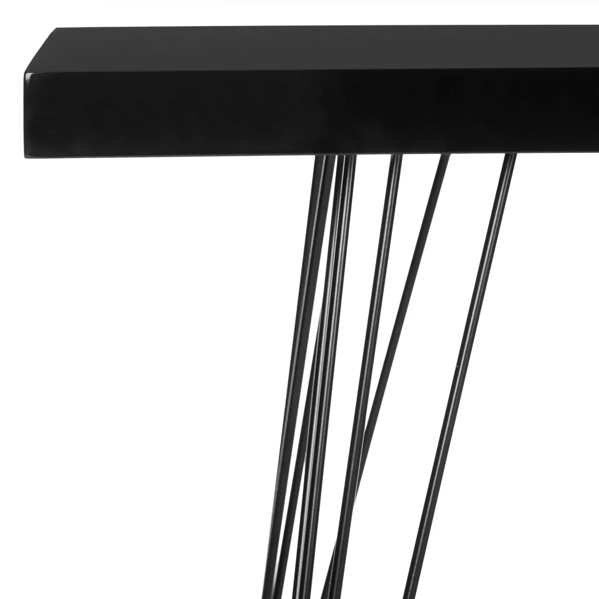 Wolcott Console Table in Black in a styled room