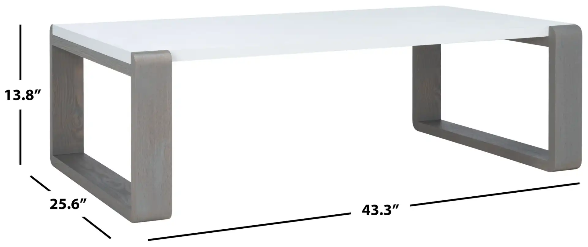Bartholomew Coffee Table in White / Dark Brown, detail view