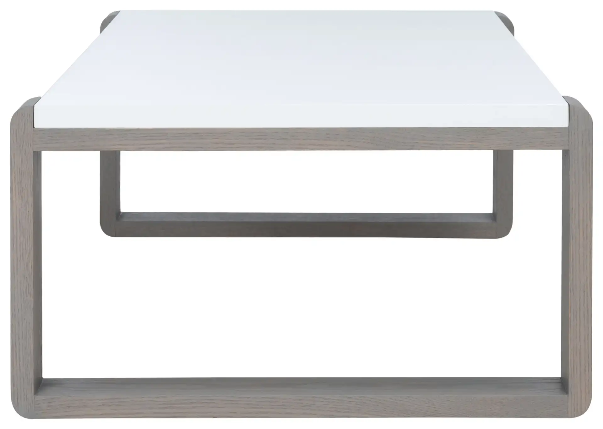 Bartholomew Coffee Table in White / Dark Brown, detail view