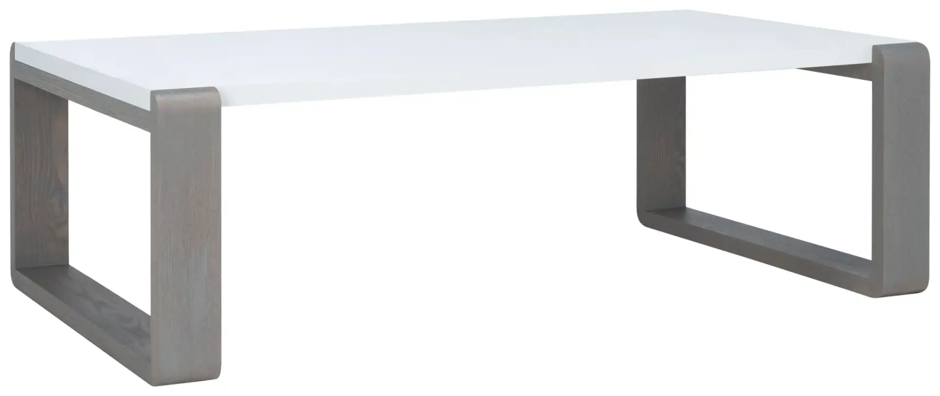 Bartholomew Coffee Table in White / Dark Brown, detail view