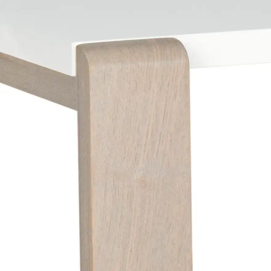 Bartholomew Coffee Table in White / Dark Brown, detail view