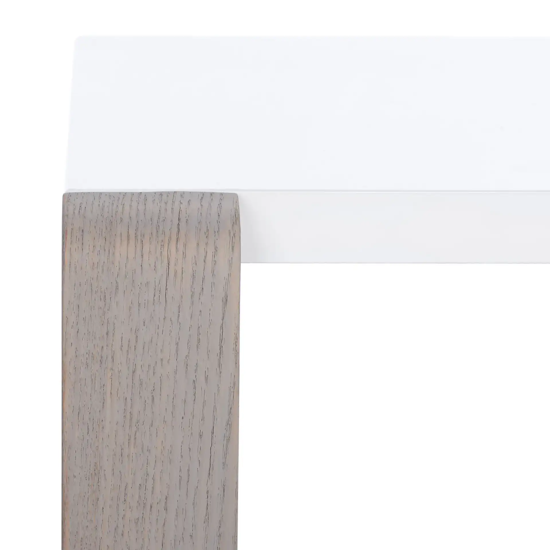 Bartholomew End Table in White / Dark Brown in a styled room