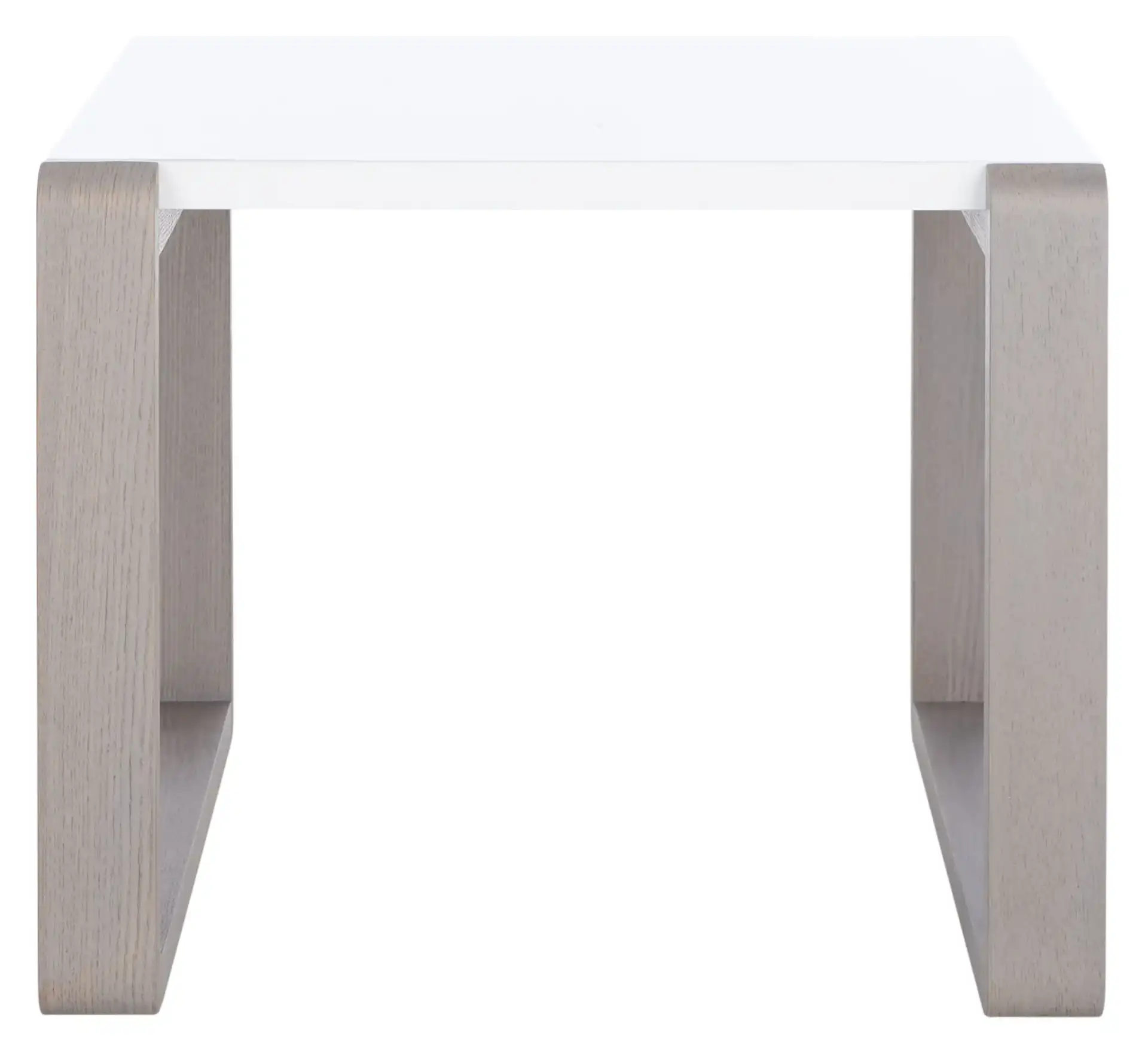 Bartholomew End Table in White / Dark Brown