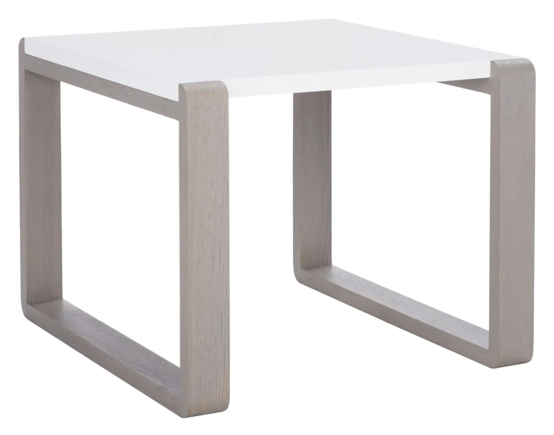 Bartholomew End Table in White / Dark Brown, detail view
