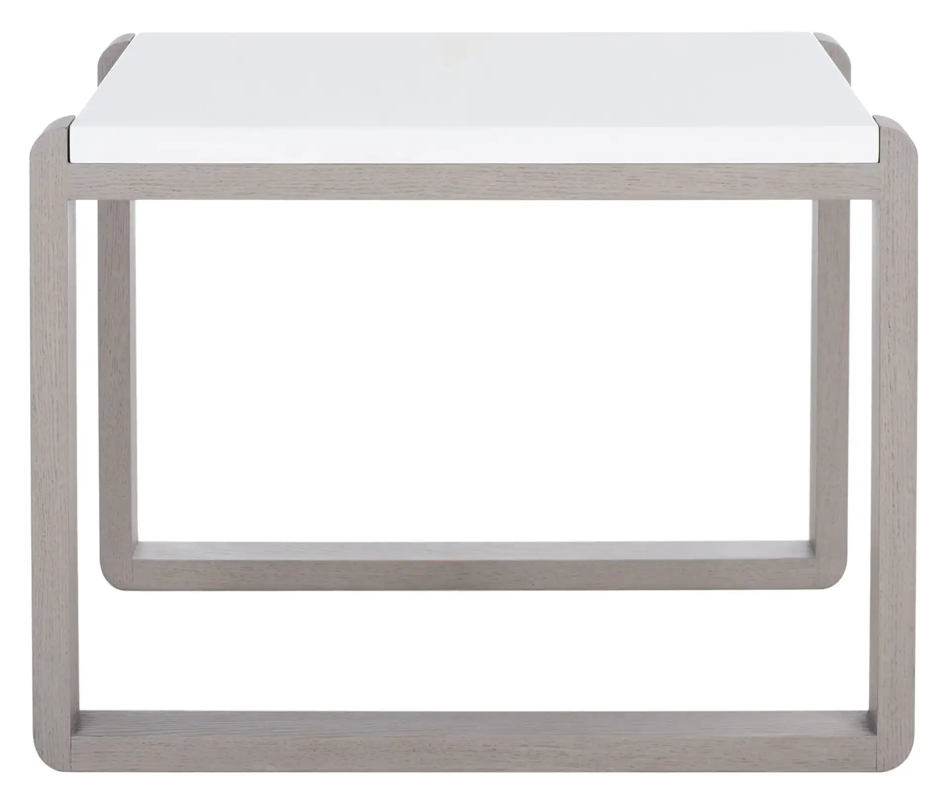 Bartholomew End Table in White / Dark Brown, detail view