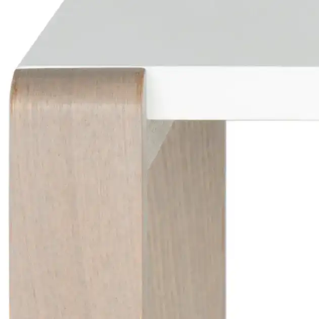 Bartholomew End Table in White / Dark Brown, detail view