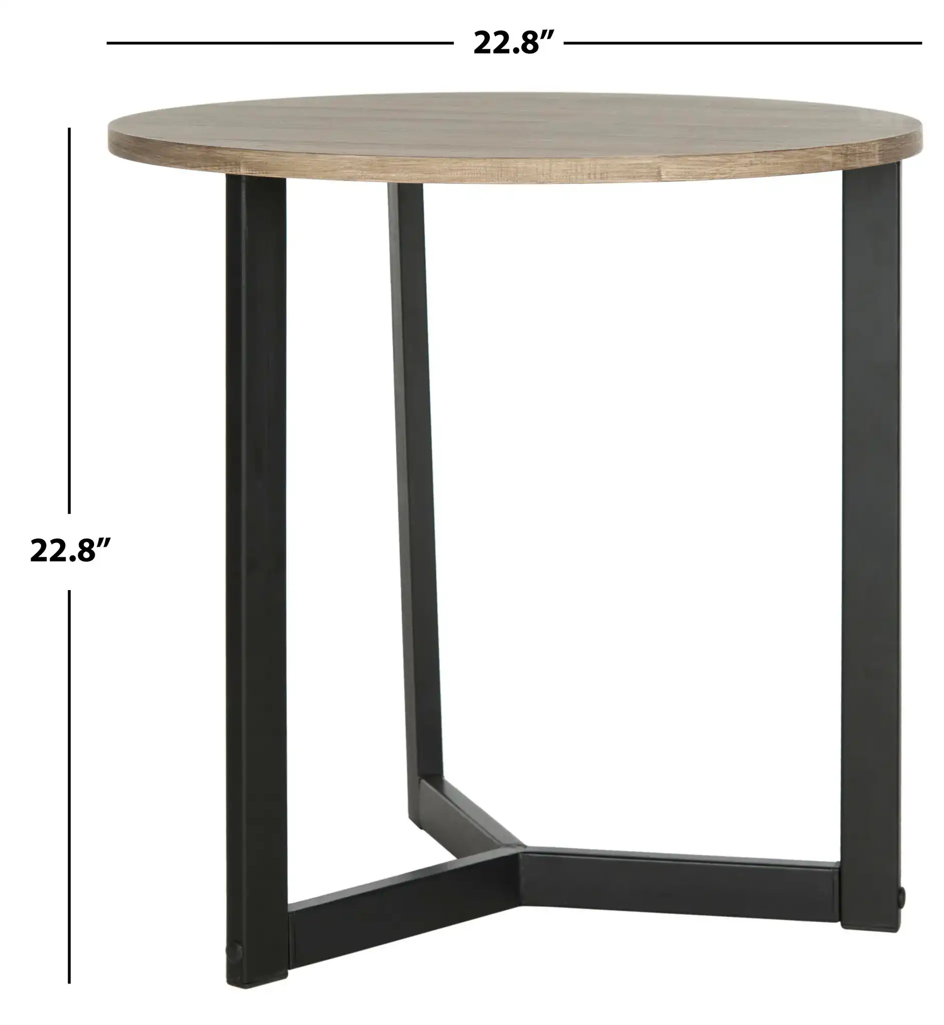 Leonard Side Table in Oak / Black, detail view
