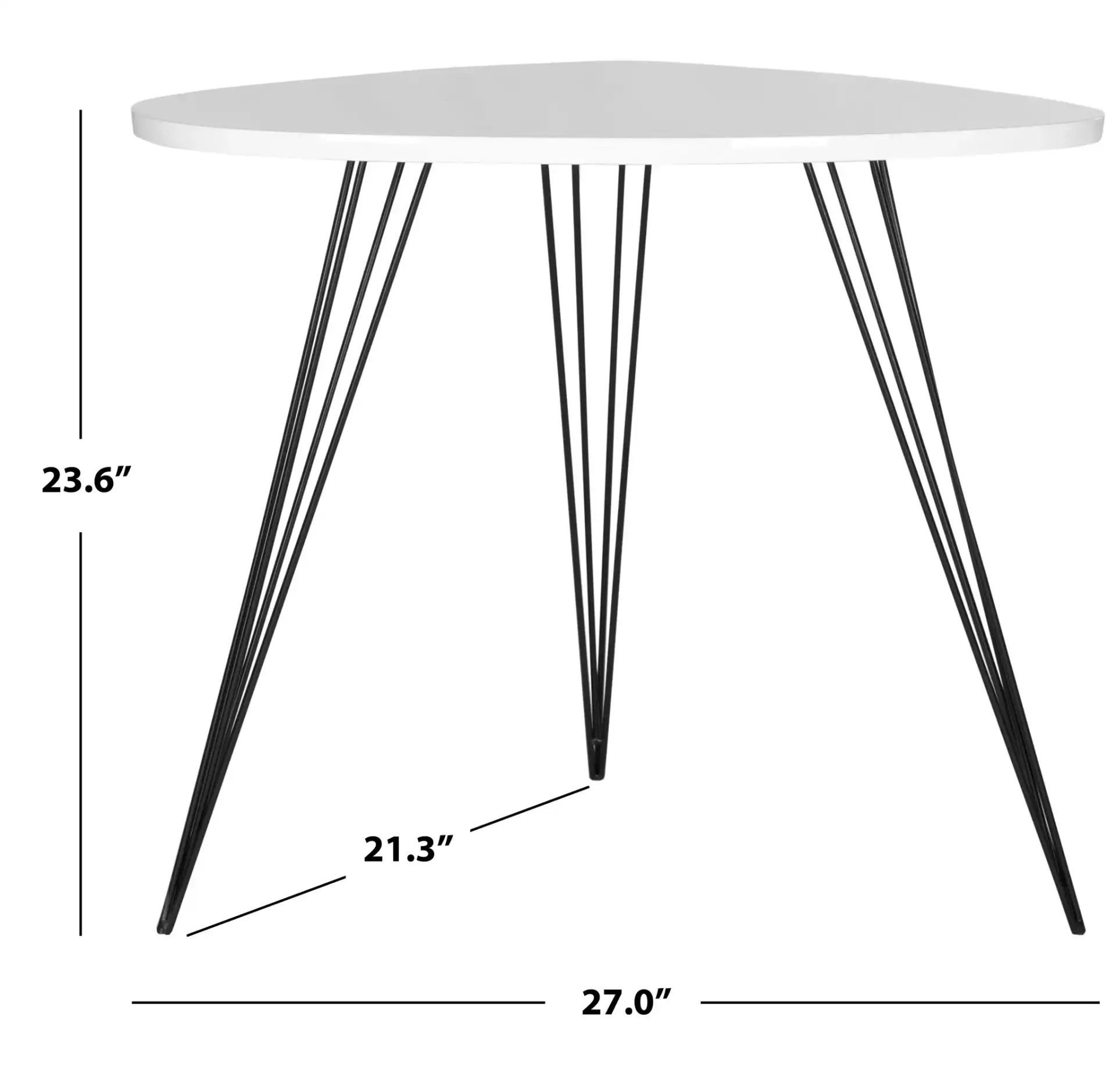 Wynton End Table in White / Black, detail view