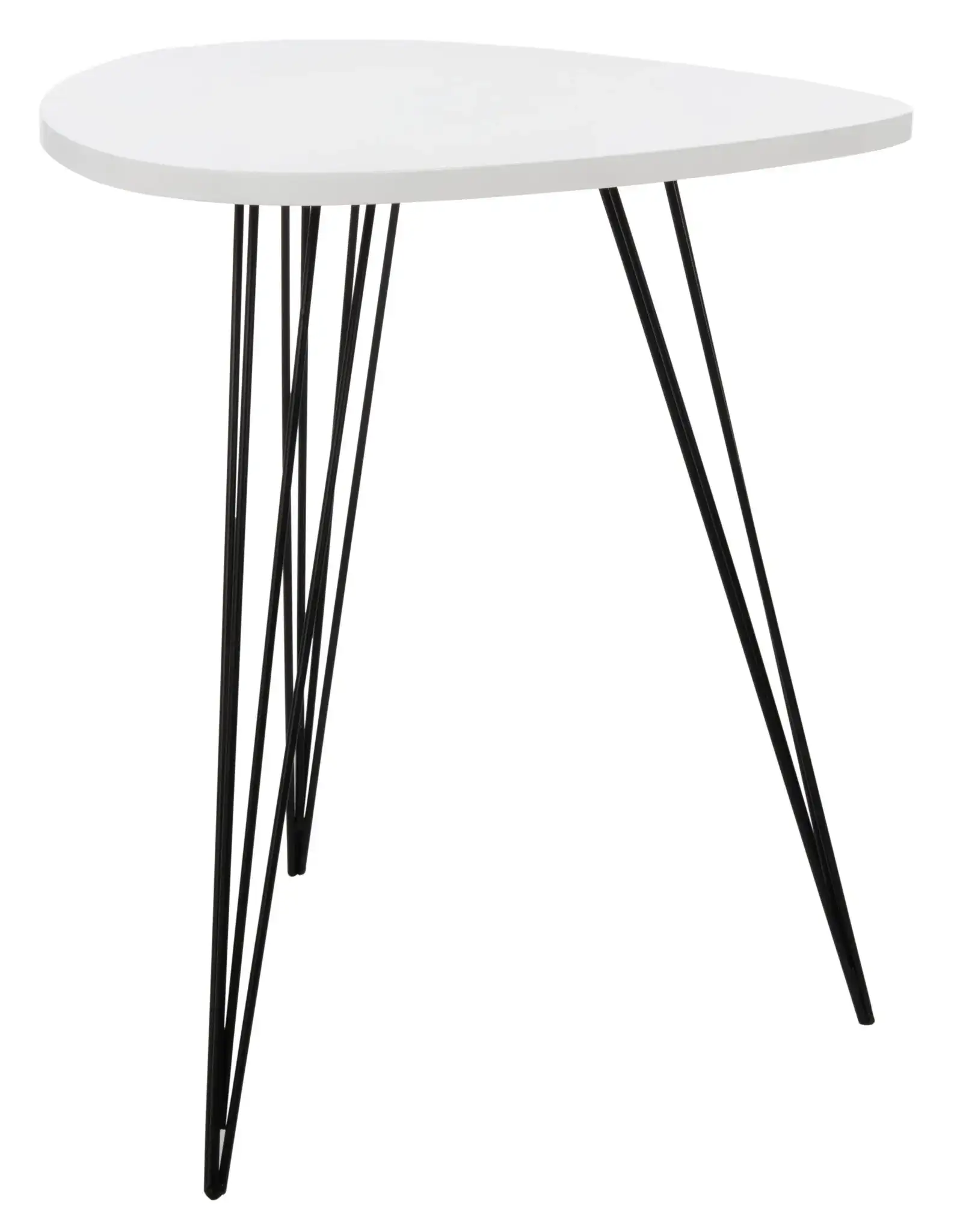 Wynton End Table in White / Black, detail view