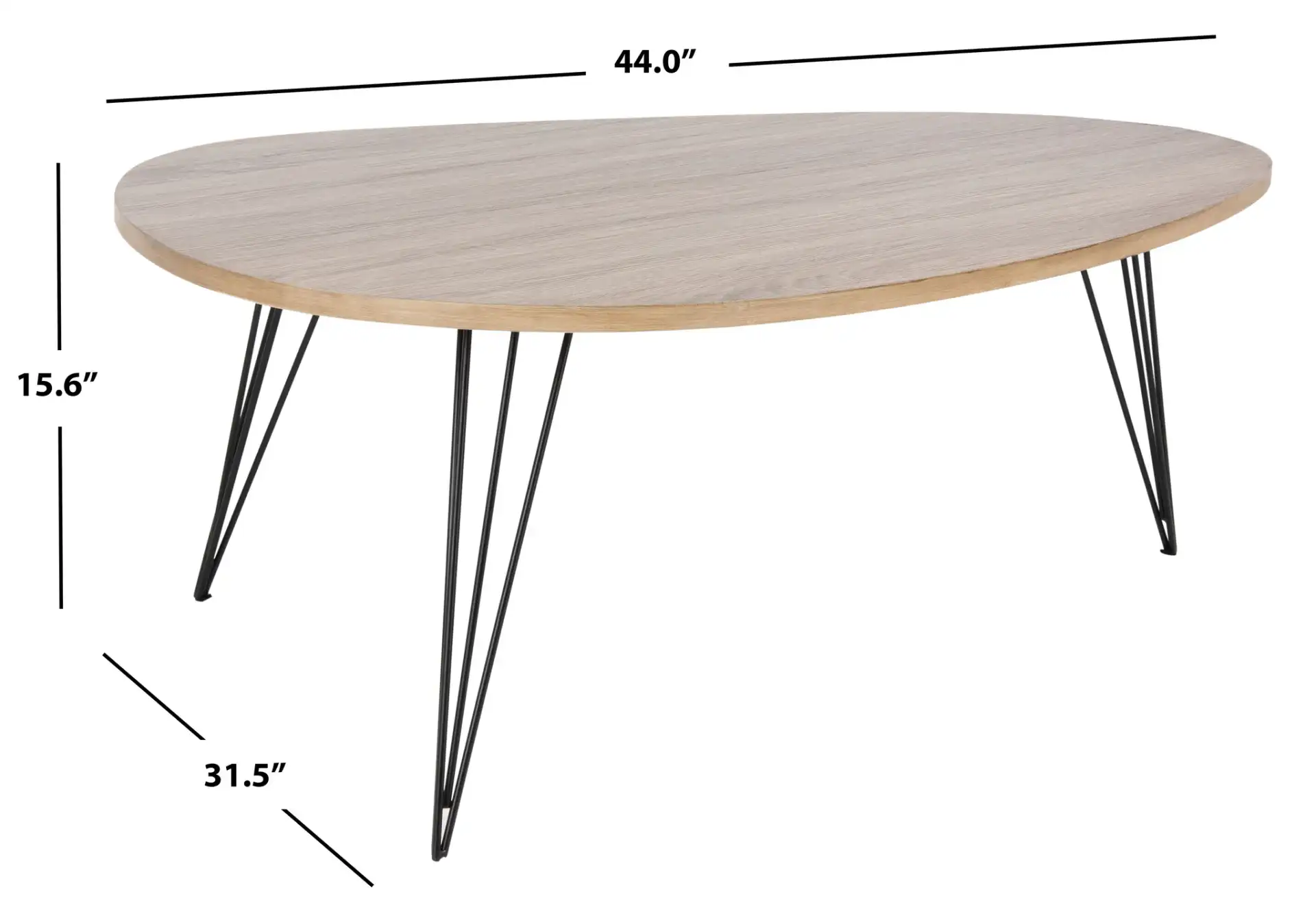 Wynton Coffee Table in Oak / Black, detail view
