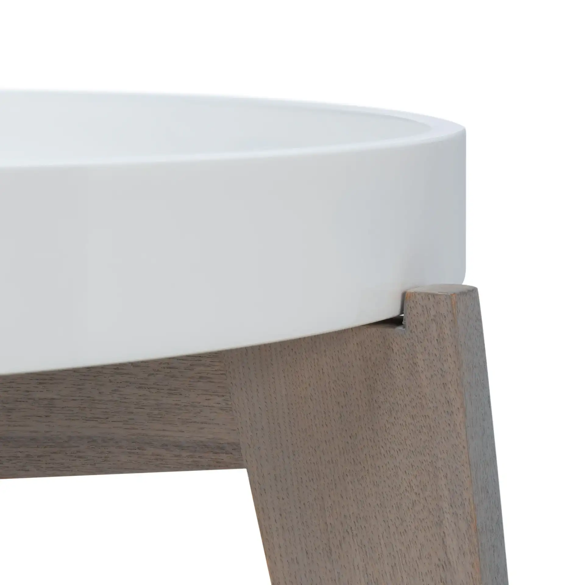 Echo End Table in White / Gray in a styled room