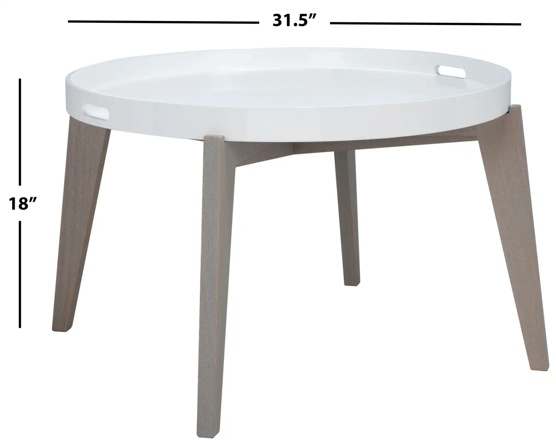 Echo End Table in White / Gray, detail view