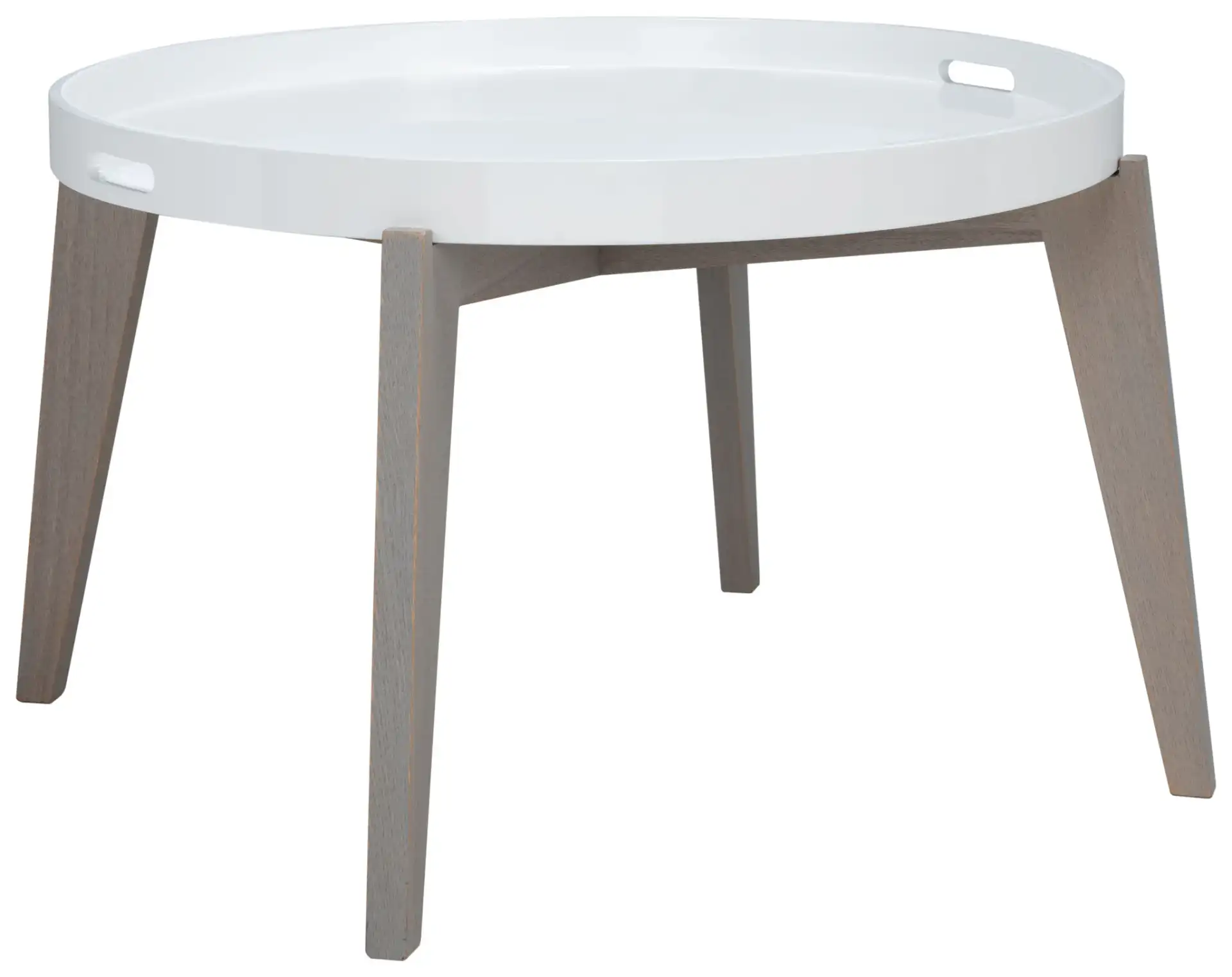 Echo End Table in White / Gray, detail view