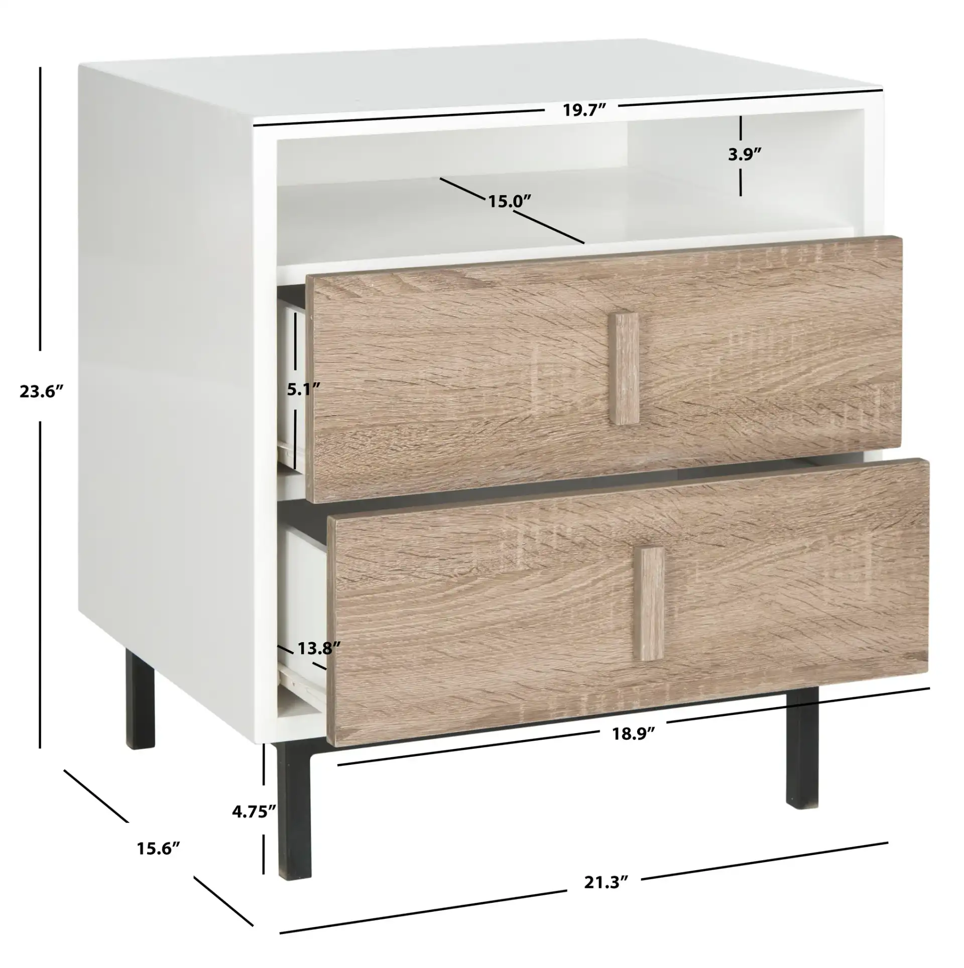 Kefton Cabinet in White / Gray, detail view