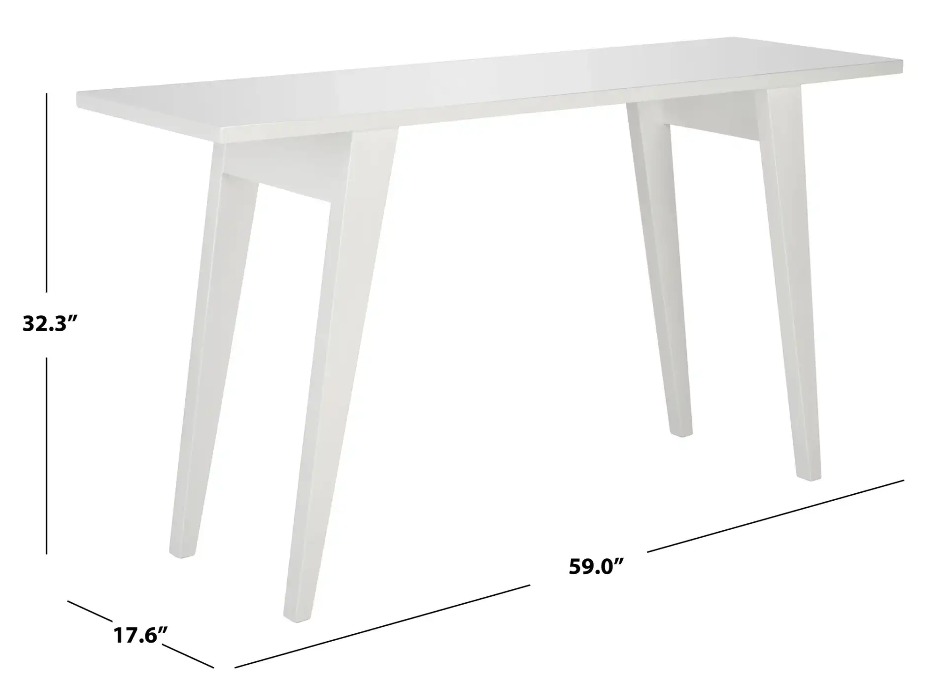 Manny Console Table in White, detail view