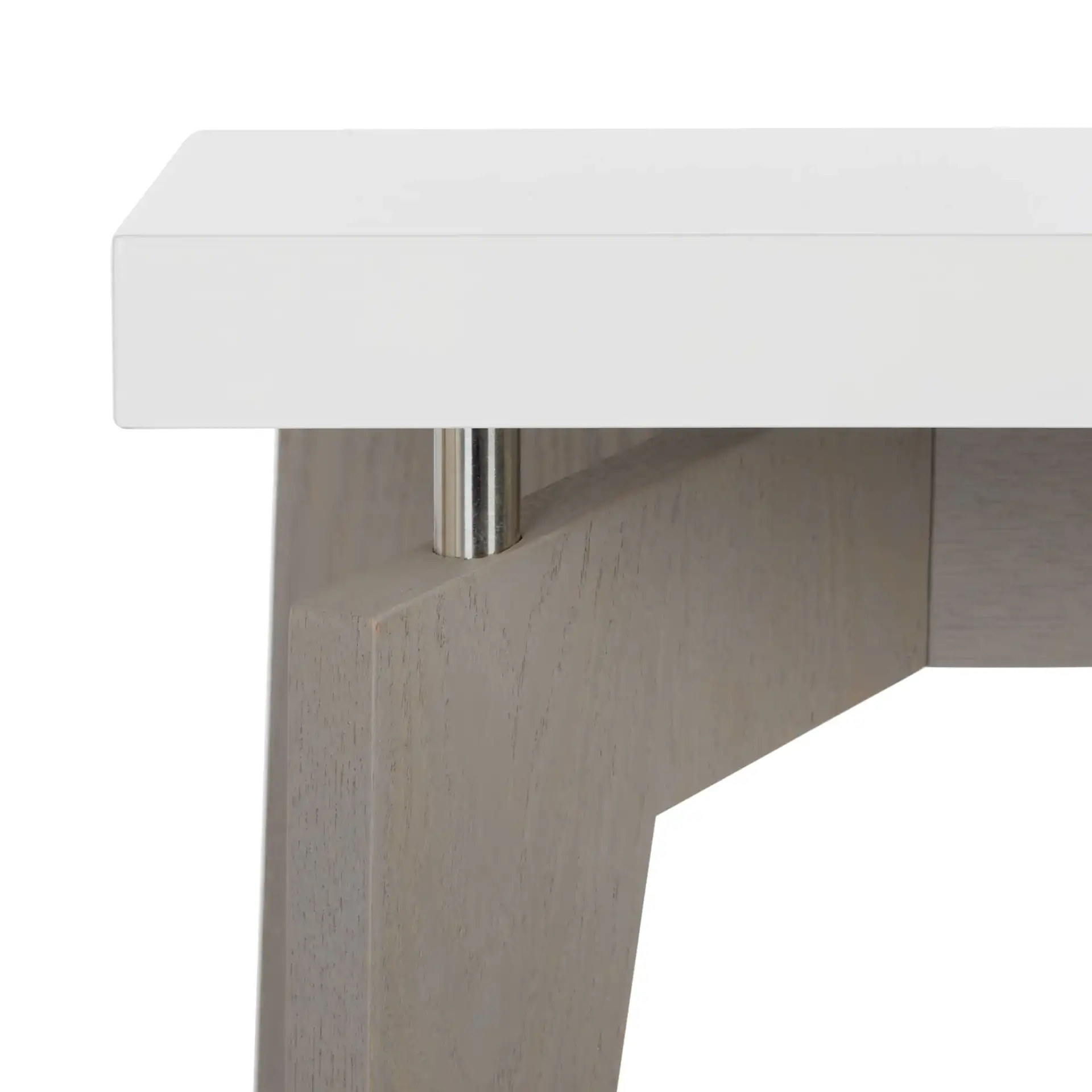 Josef End Table in White / Dark Brown in a styled room