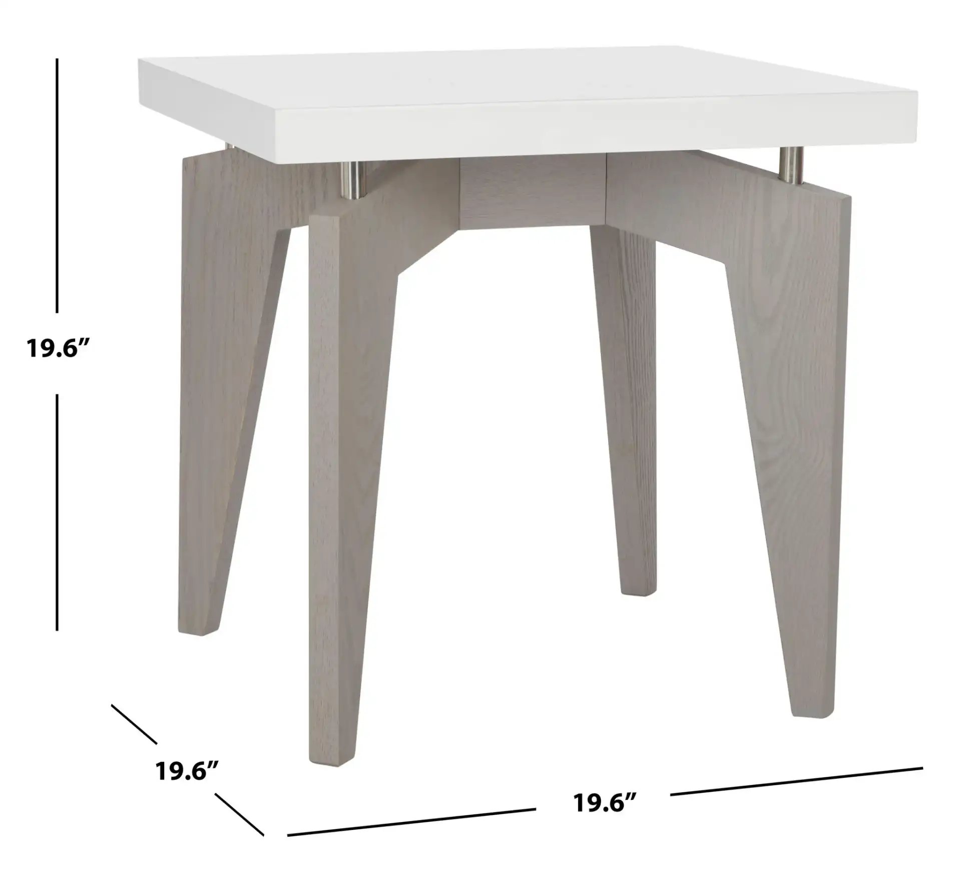 Josef End Table in White / Dark Brown, detail view