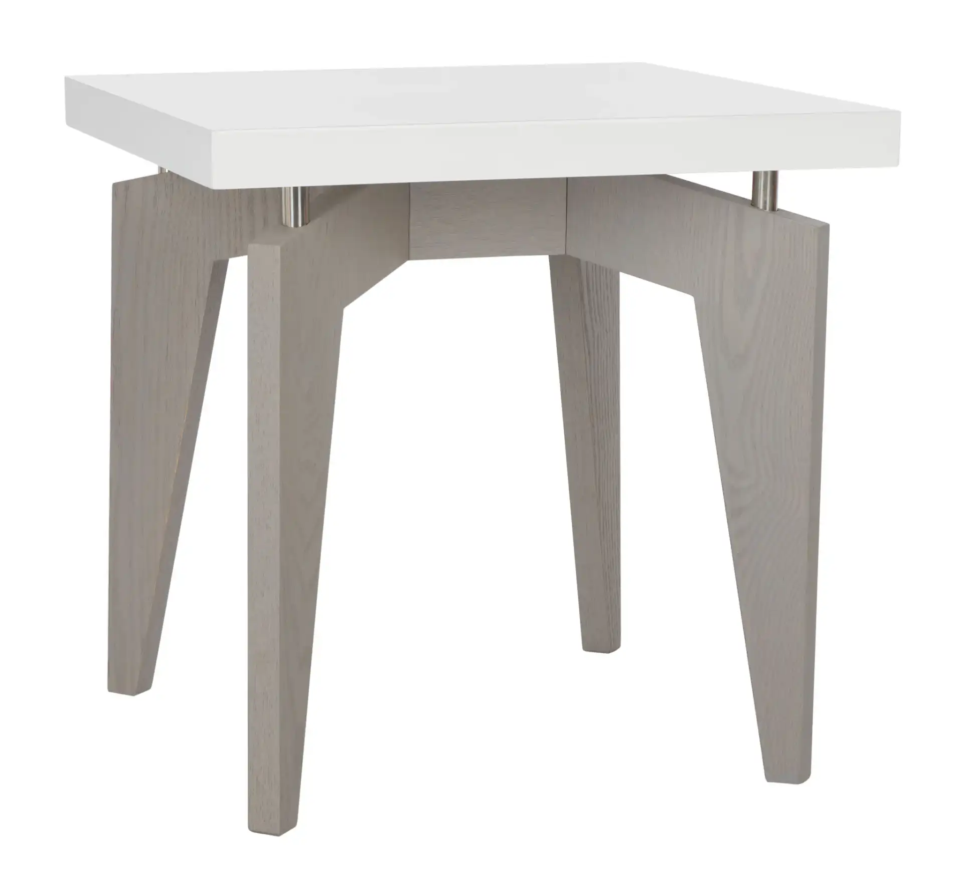 Josef End Table in White / Dark Brown, detail view