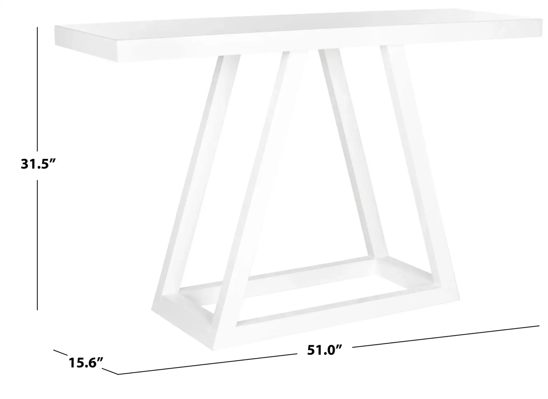 Sutton Console in White, detail view