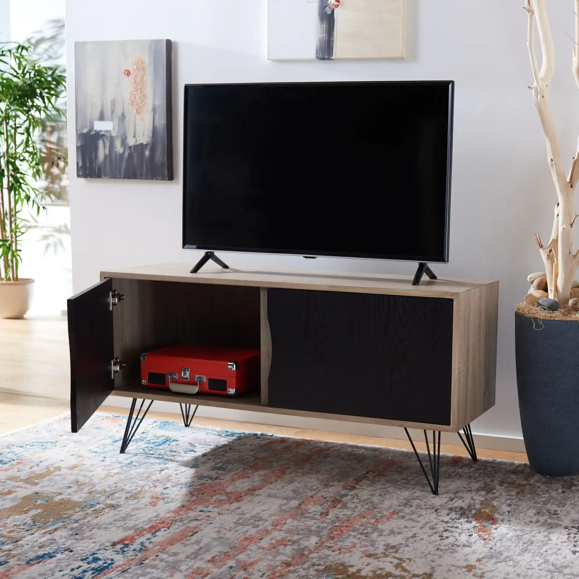 Jeralyn Sideboard in Light Oak in a styled room