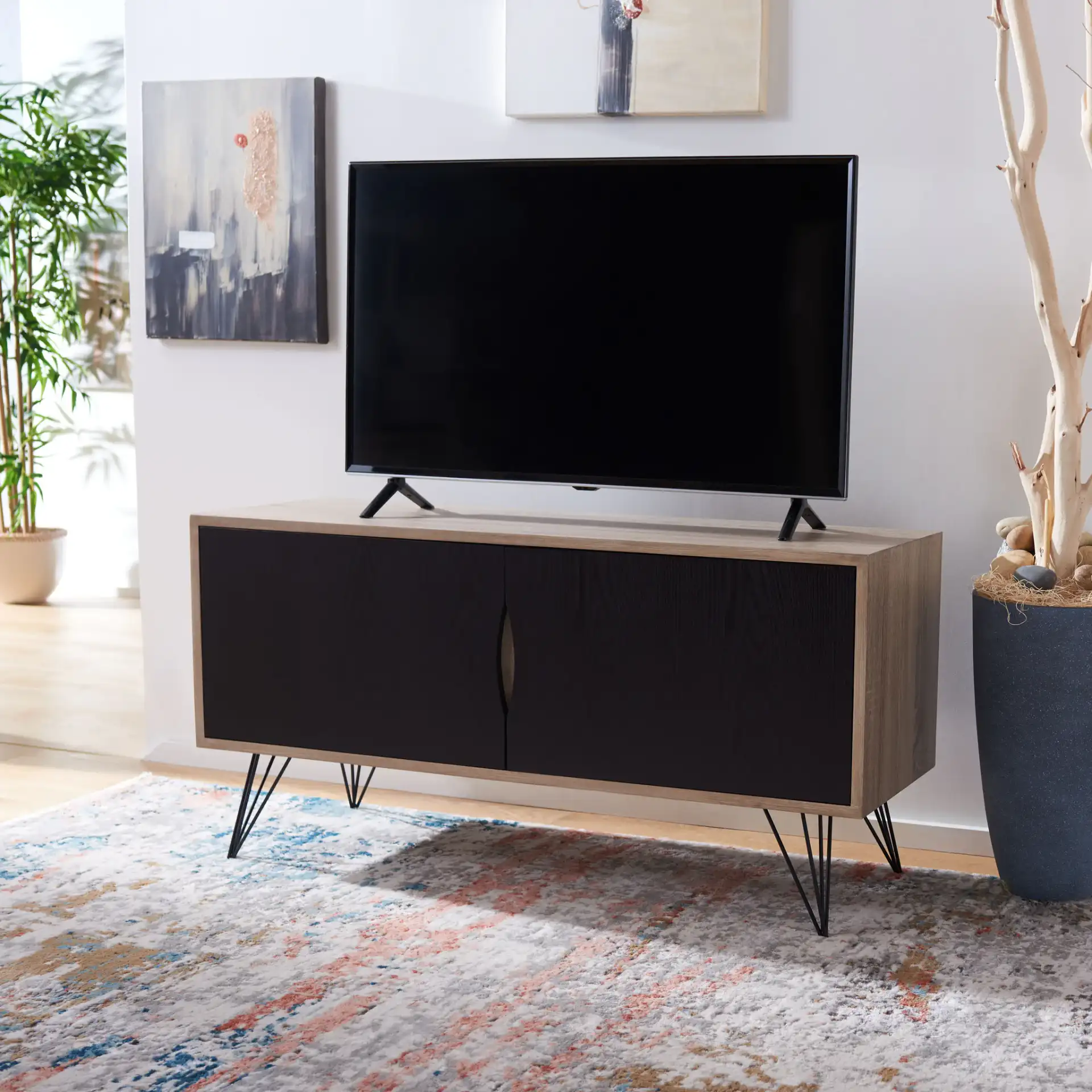 Jeralyn Sideboard in Light Oak in a styled room