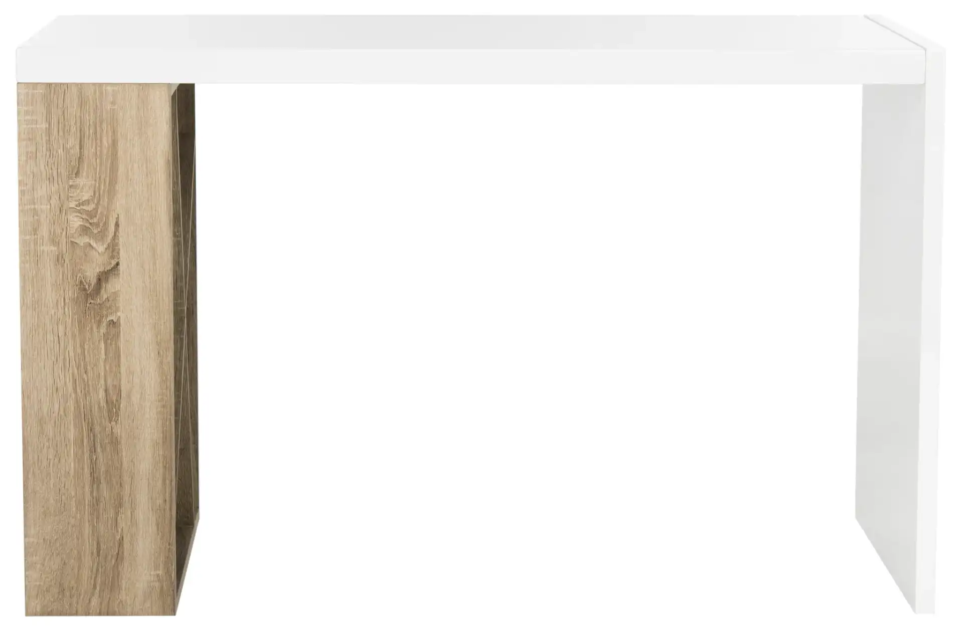 Carlene Desk in White / Oak, detail view