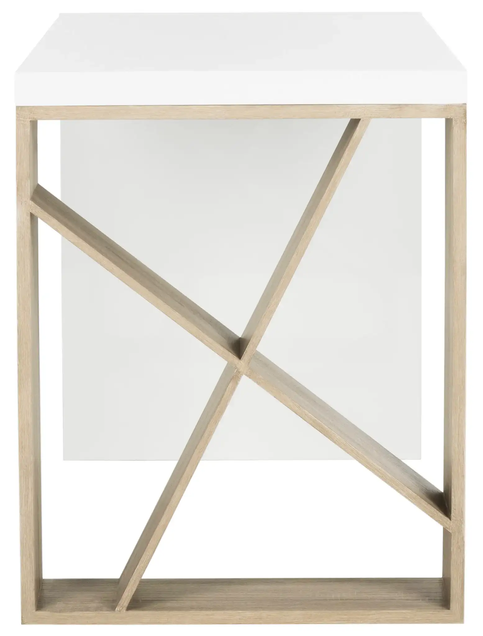Carlene Desk in White / Oak, detail view