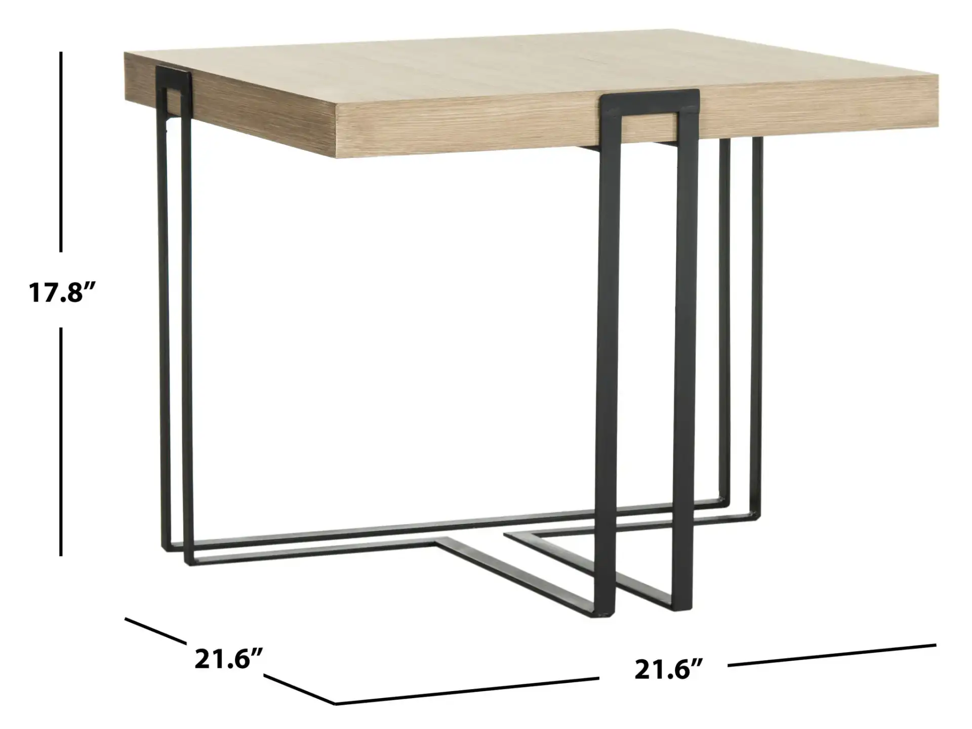 Pitt End Table in Light Gray, detail view
