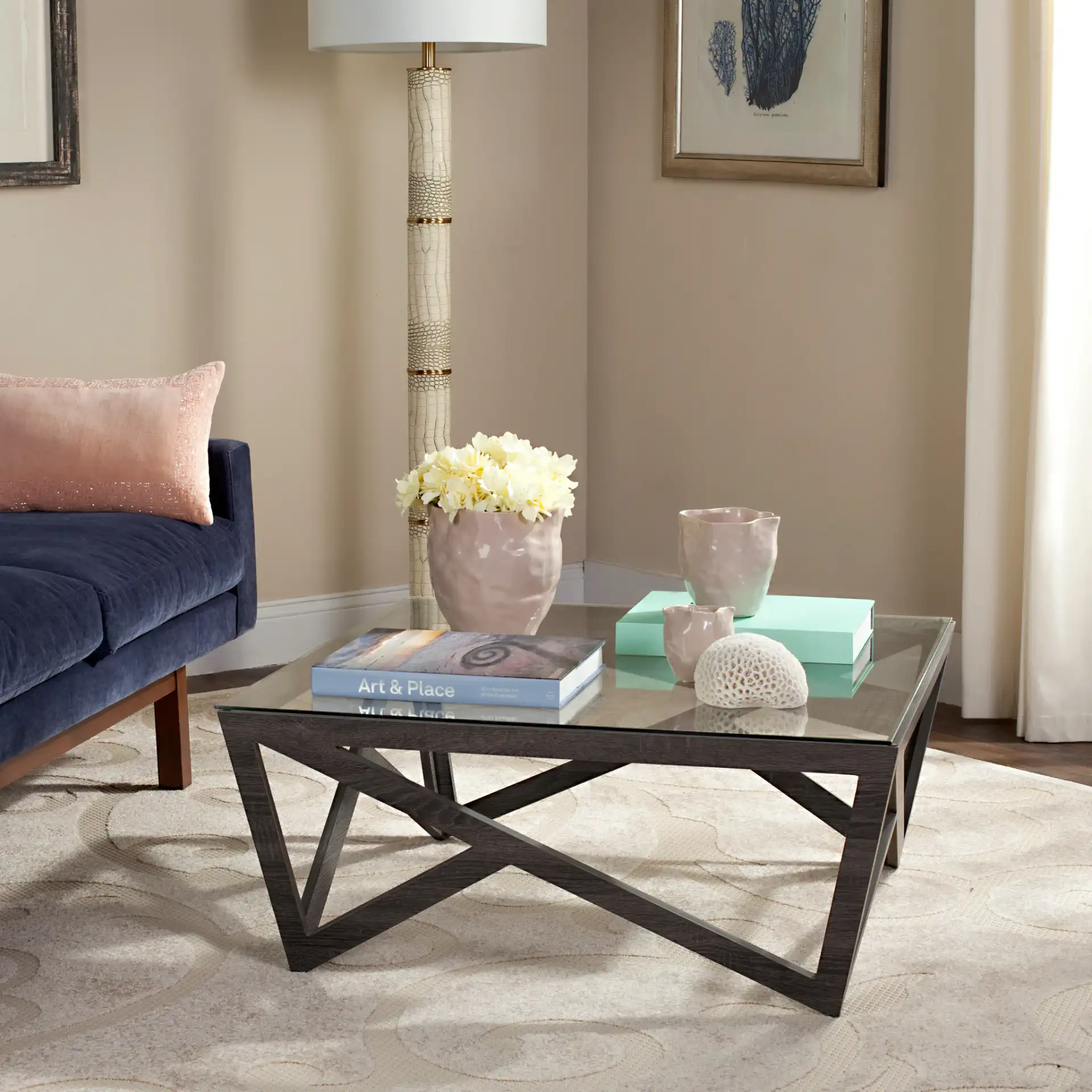 Ralston Coffee Table in Dark Gray in a styled room