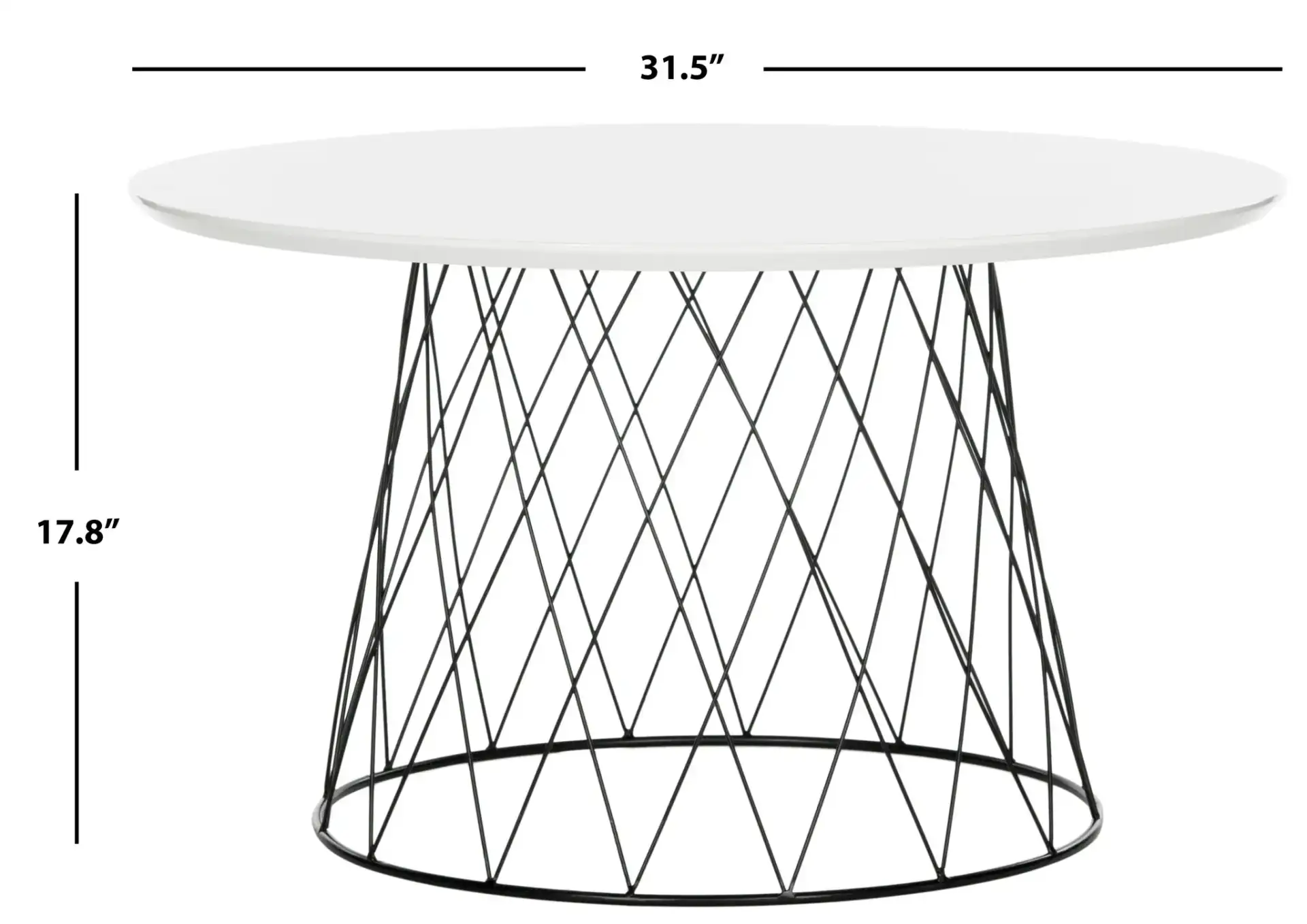 Roe Coffee Table in White, detail view