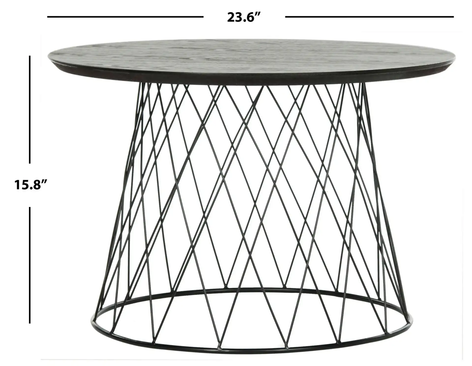 Roper End Table in Ash Black, detail view