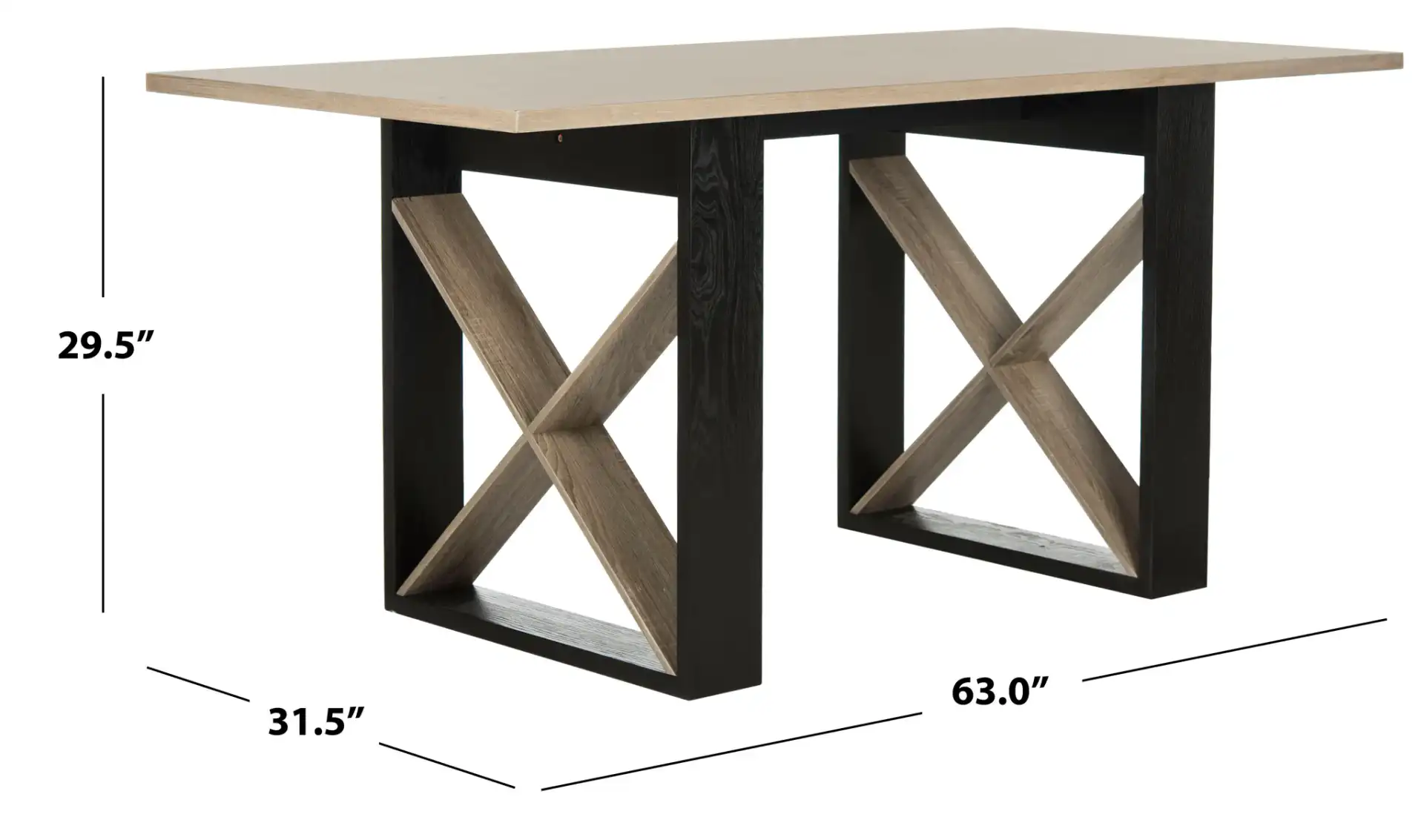 Monty Dining Table in Light Gray, detail view
