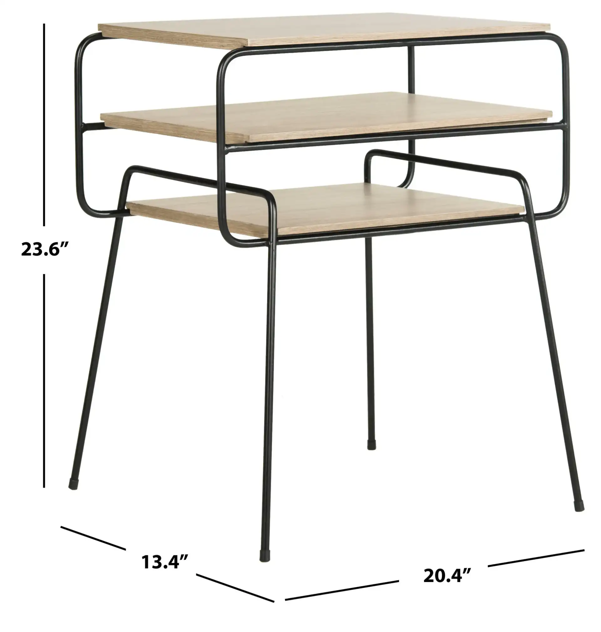 Marcel End Table in Light Gray, detail view